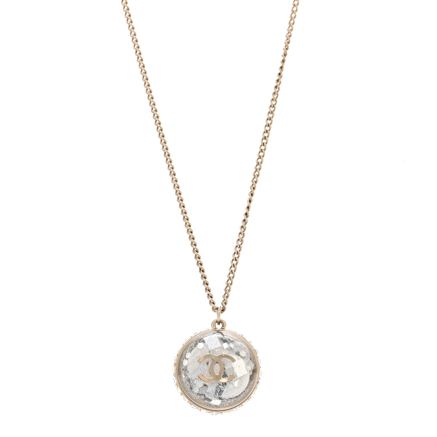 Resin Glitter CC Necklace Gold Silver