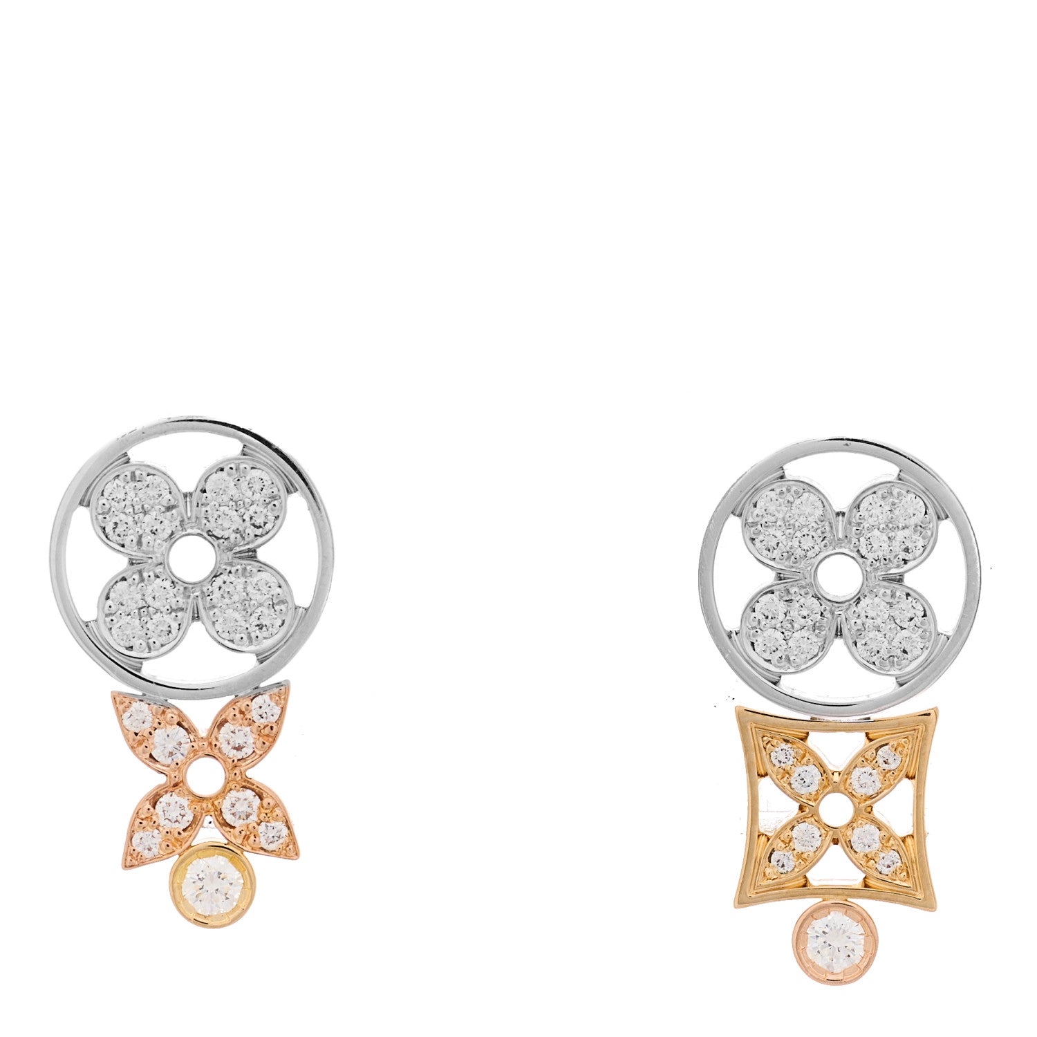 18K Rose White Gold Diamond Idylle Blossom Earrings