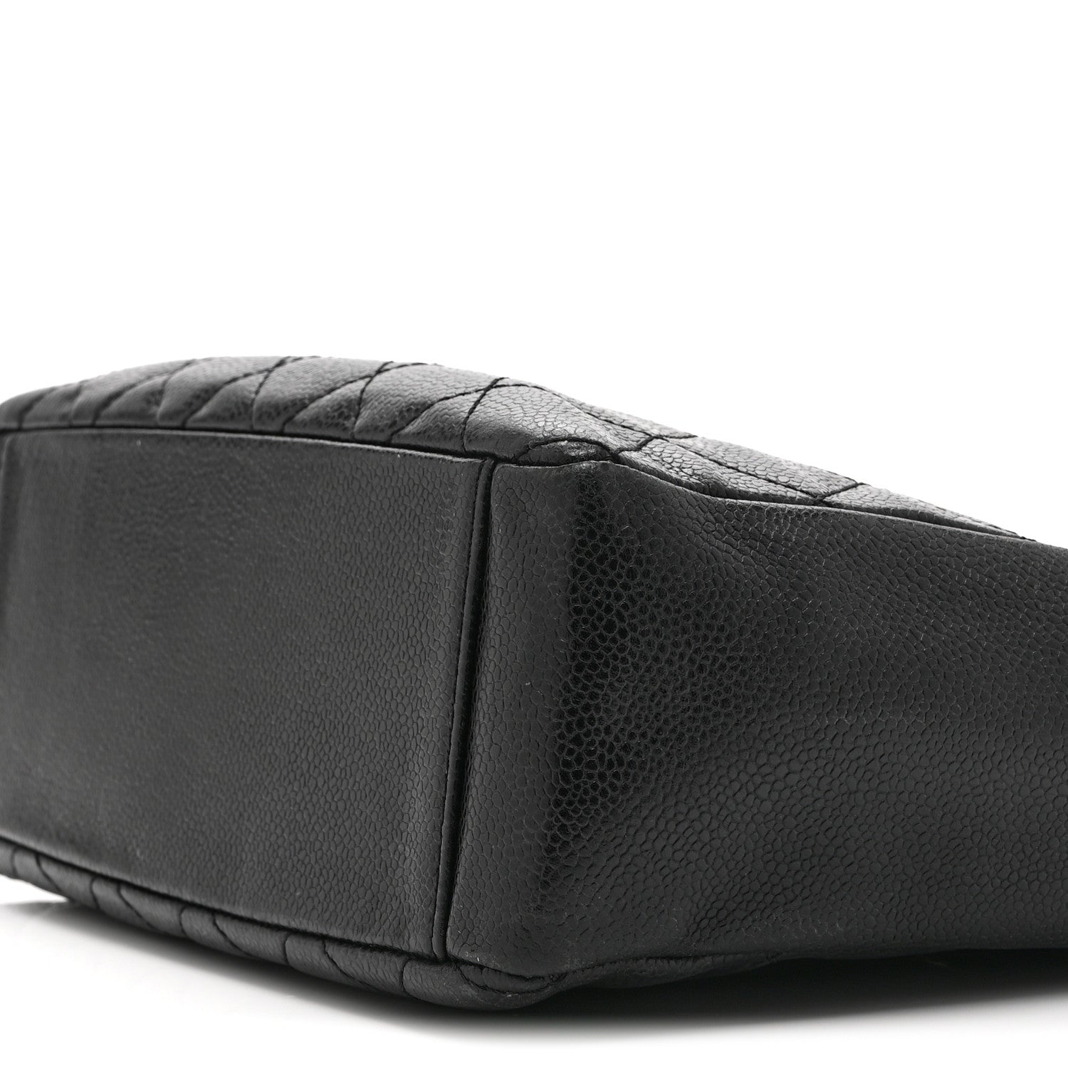Caviar Quilted Petit Shopping Tote PST Black