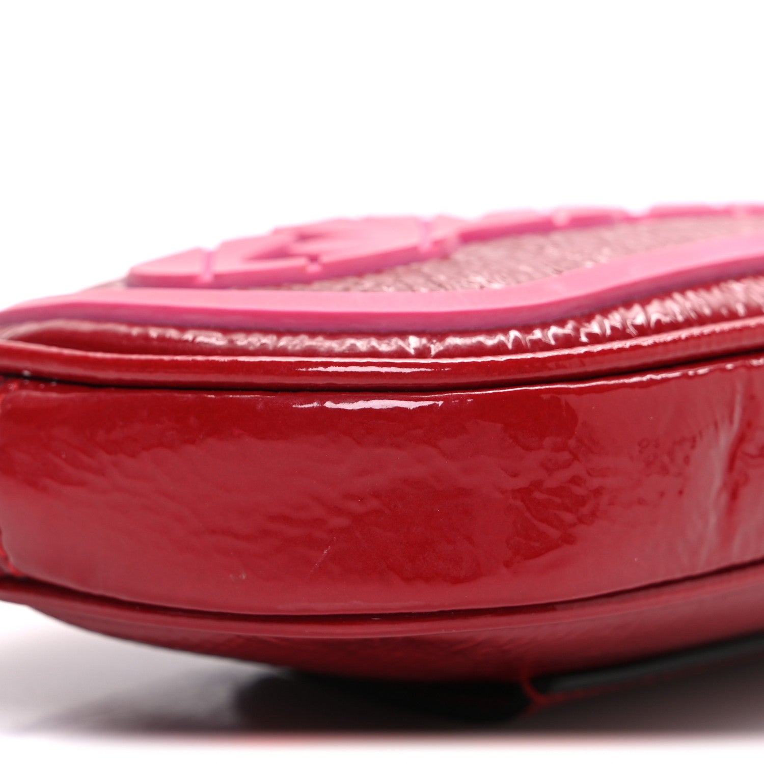 Patent Rubber Game Patch Logo Belt Bag  85 34 Hibiscus Red