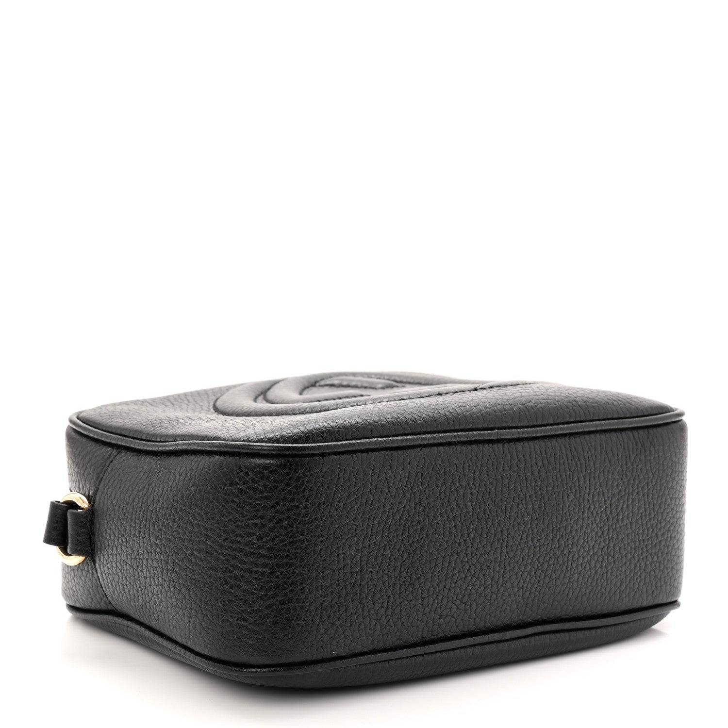 Pebbled Calfskin Small Soho Disco Bag Black