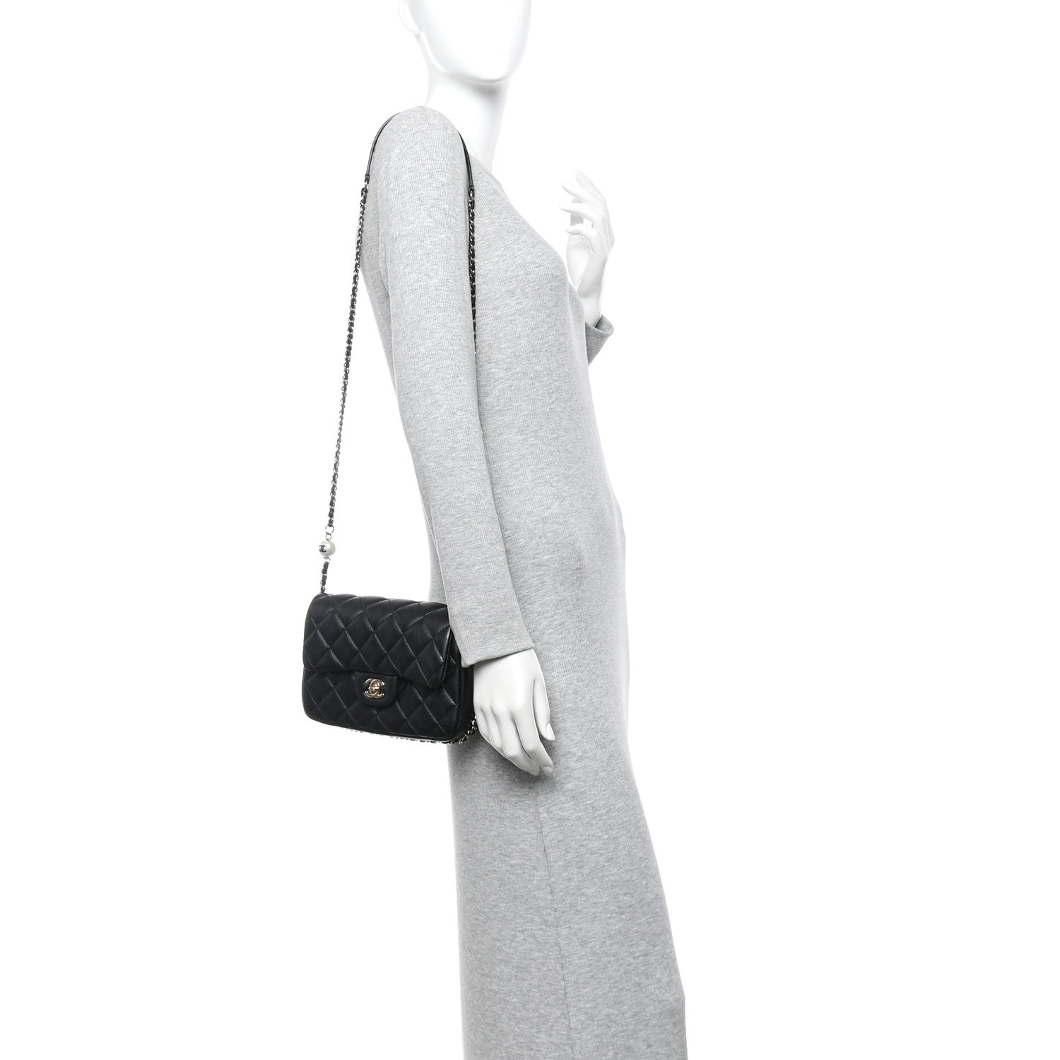 Lambskin Quilted Small My Precious Flap Black
