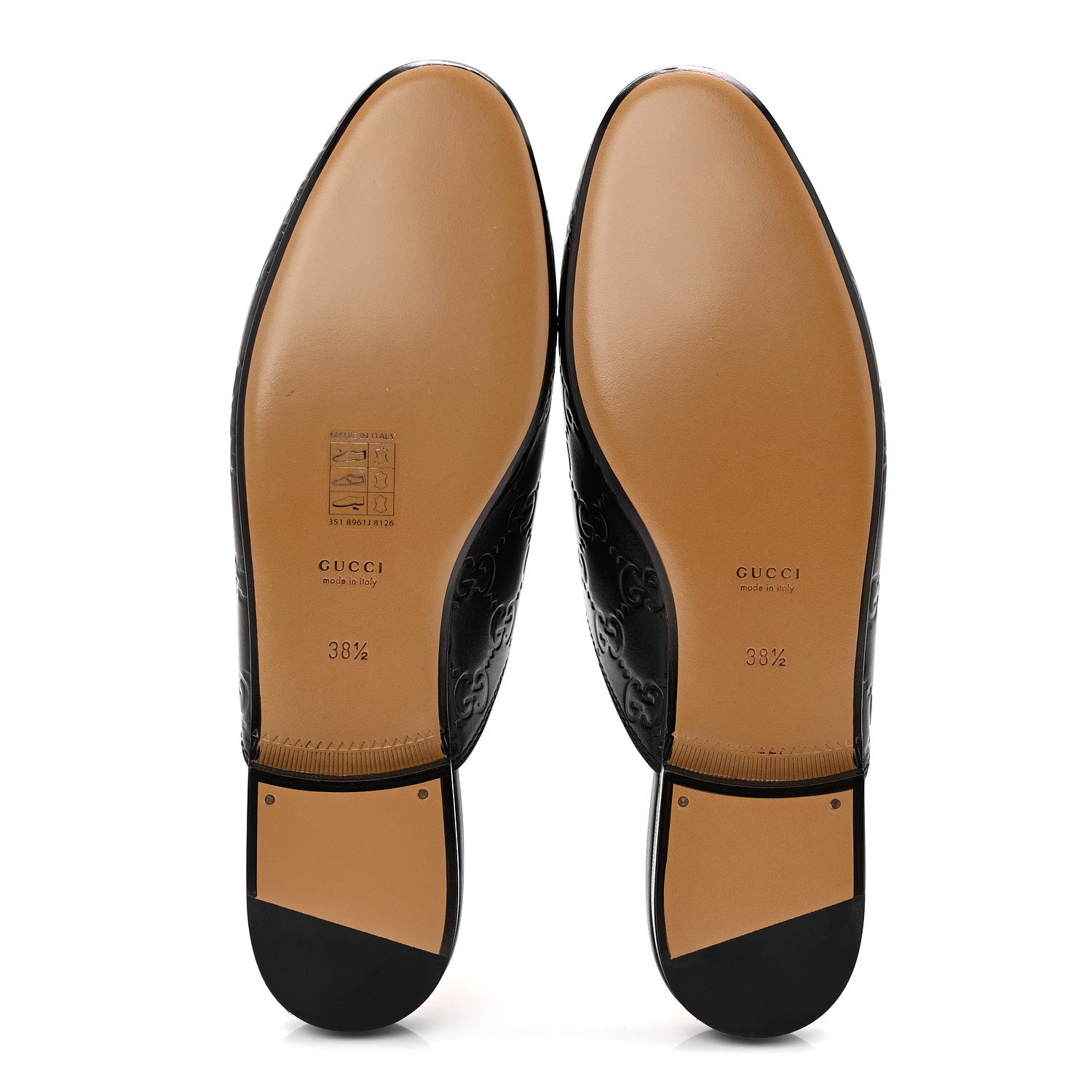 Glamour Calfskin Guccissima Womens Princetown Slippers 38.5 Black