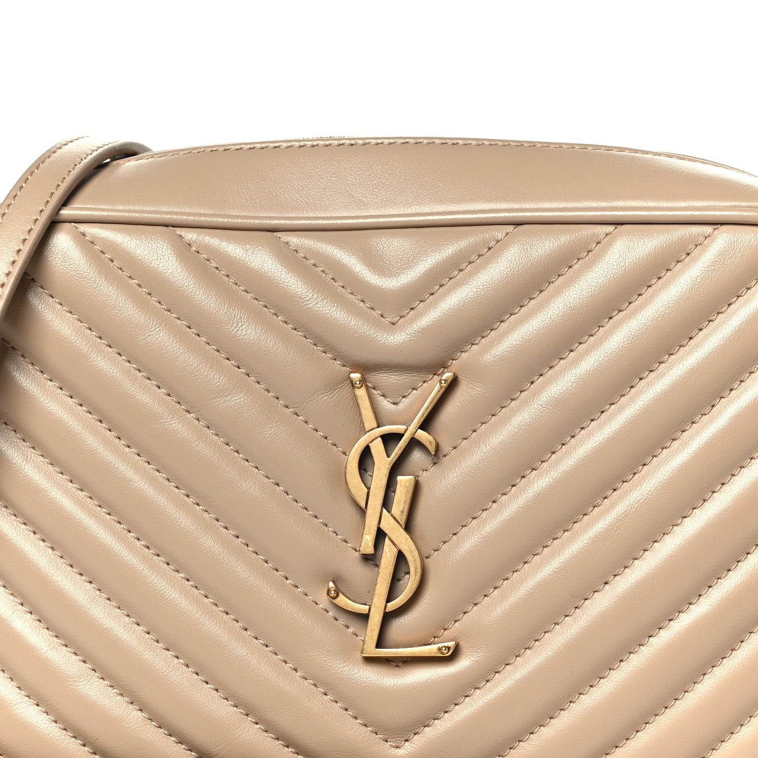 Calfskin Matelasse Monogram Lou Camera Bag Dark Beige
