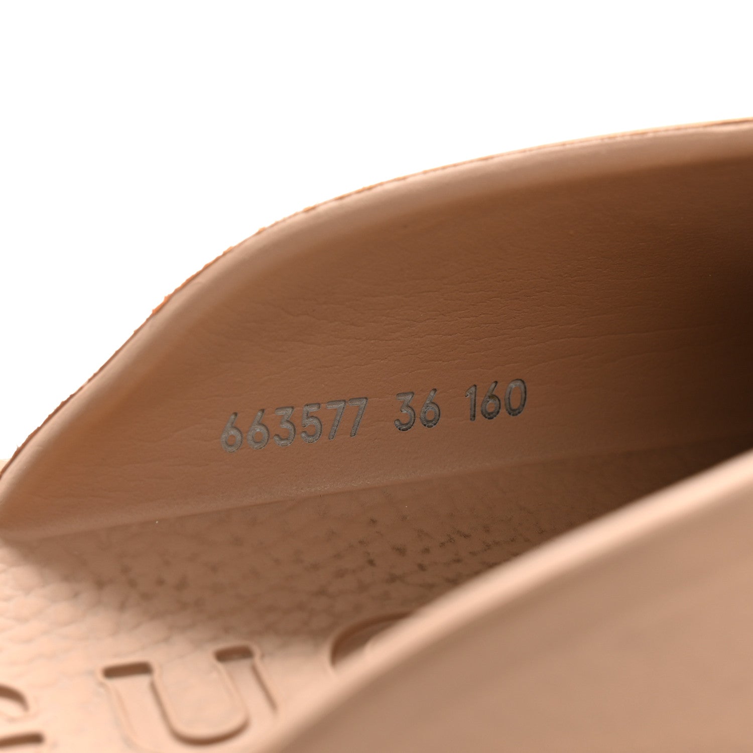 Rubber GG Monogram Perforated Elea Platform 55mm Lug Sole Sandals 36 Vintage Camel