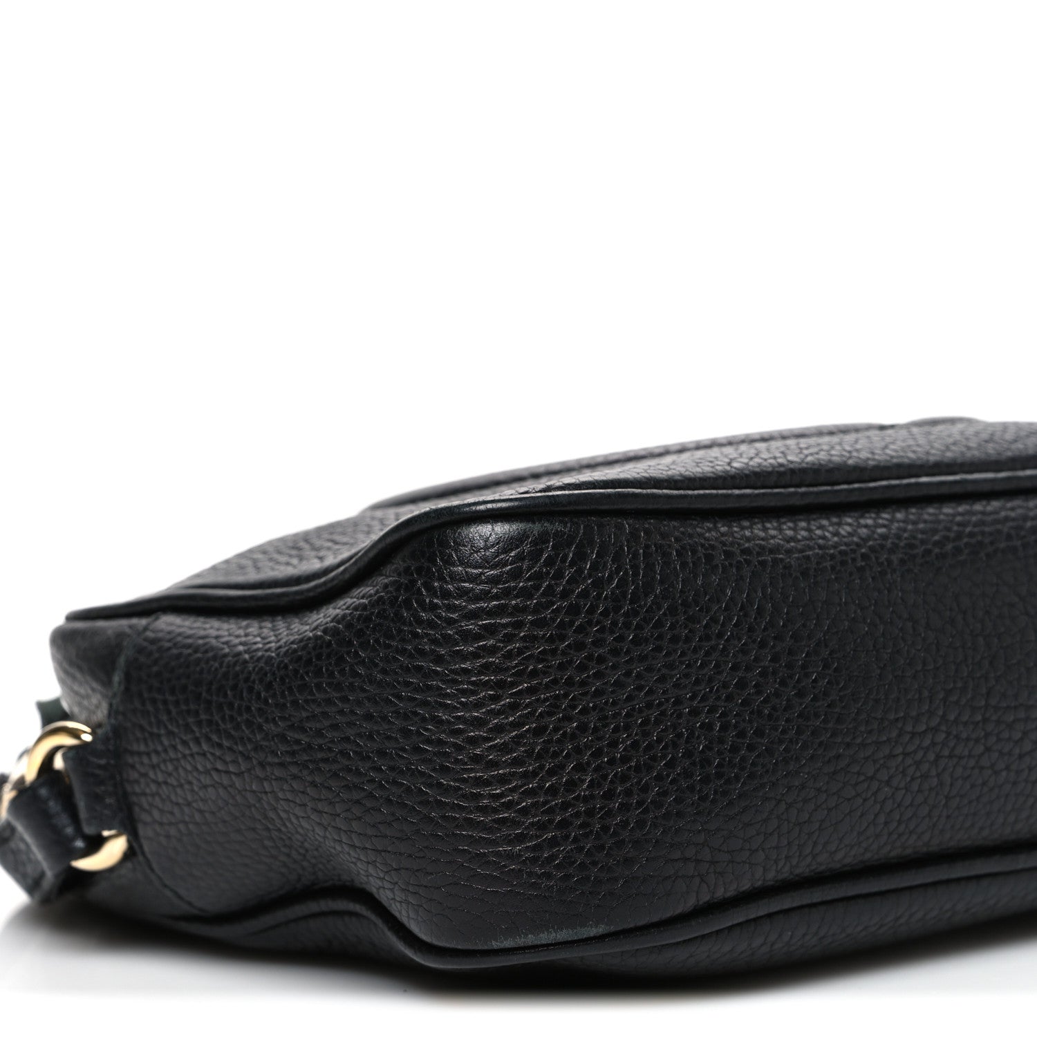 Pebbled Calfskin Small Soho Disco Bag Black