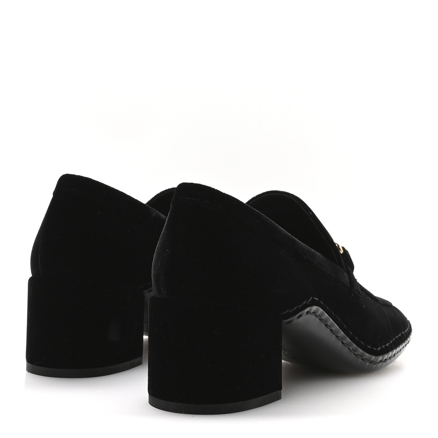 Shiny Calfskin Logo Loafers 38 Black