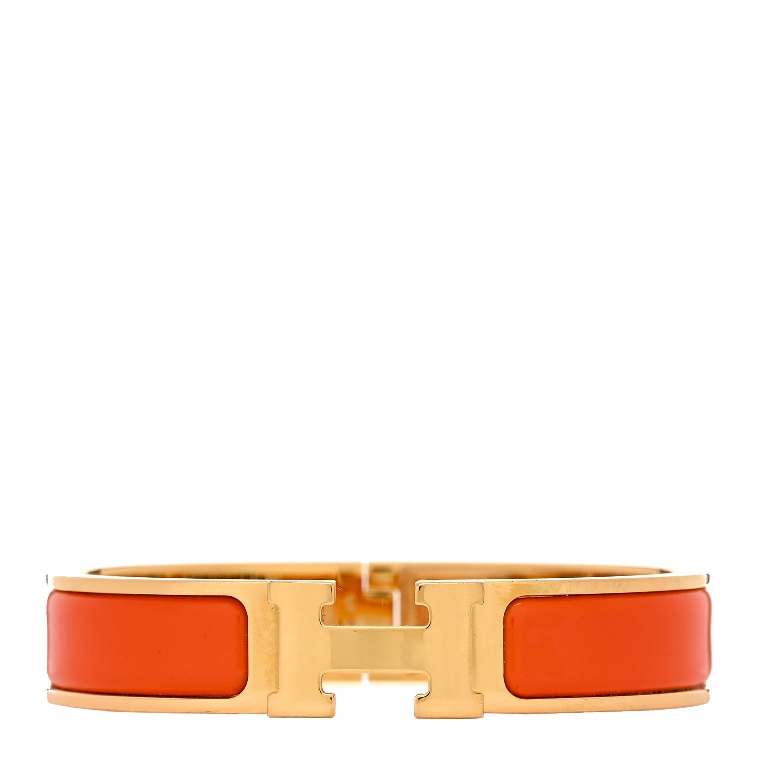 Enamel Narrow Clic Clac H Bracelet PM Orange