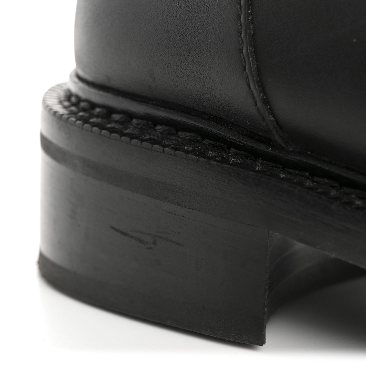 Calfskin Oversized Chain Academy Loafers 35 Black