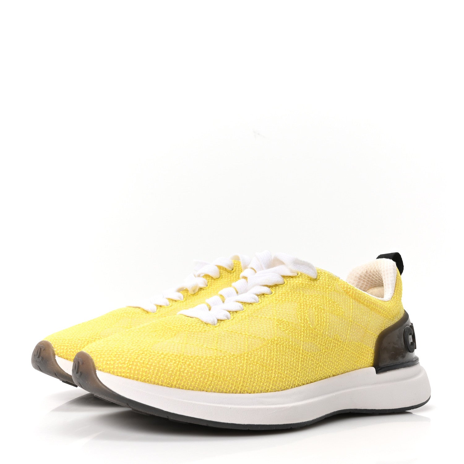Mesh Embroidered CC Sneakers 38.5 Yellow