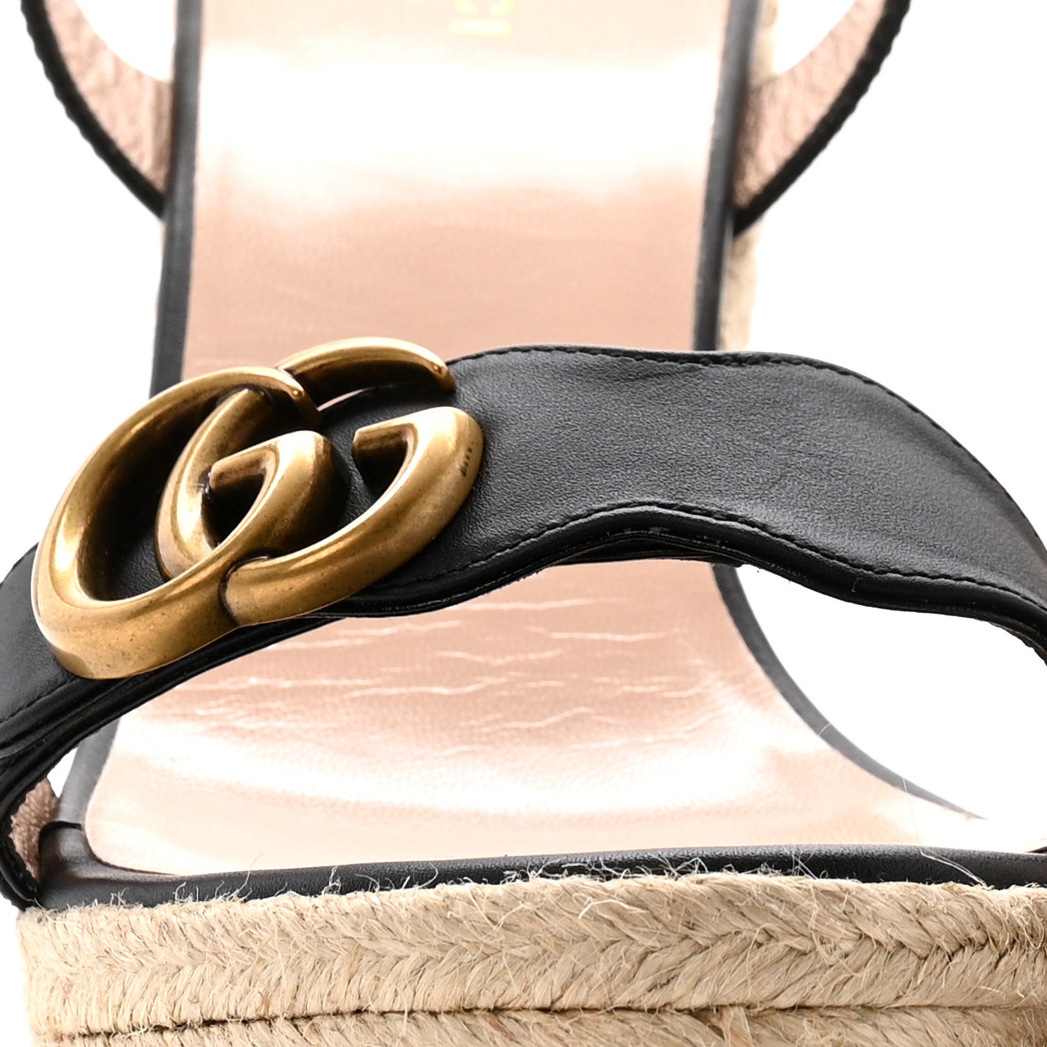 Nappa Matelasse GG Marmont Slingback Platform 45/130mm Espadrille Wedges 40 Black