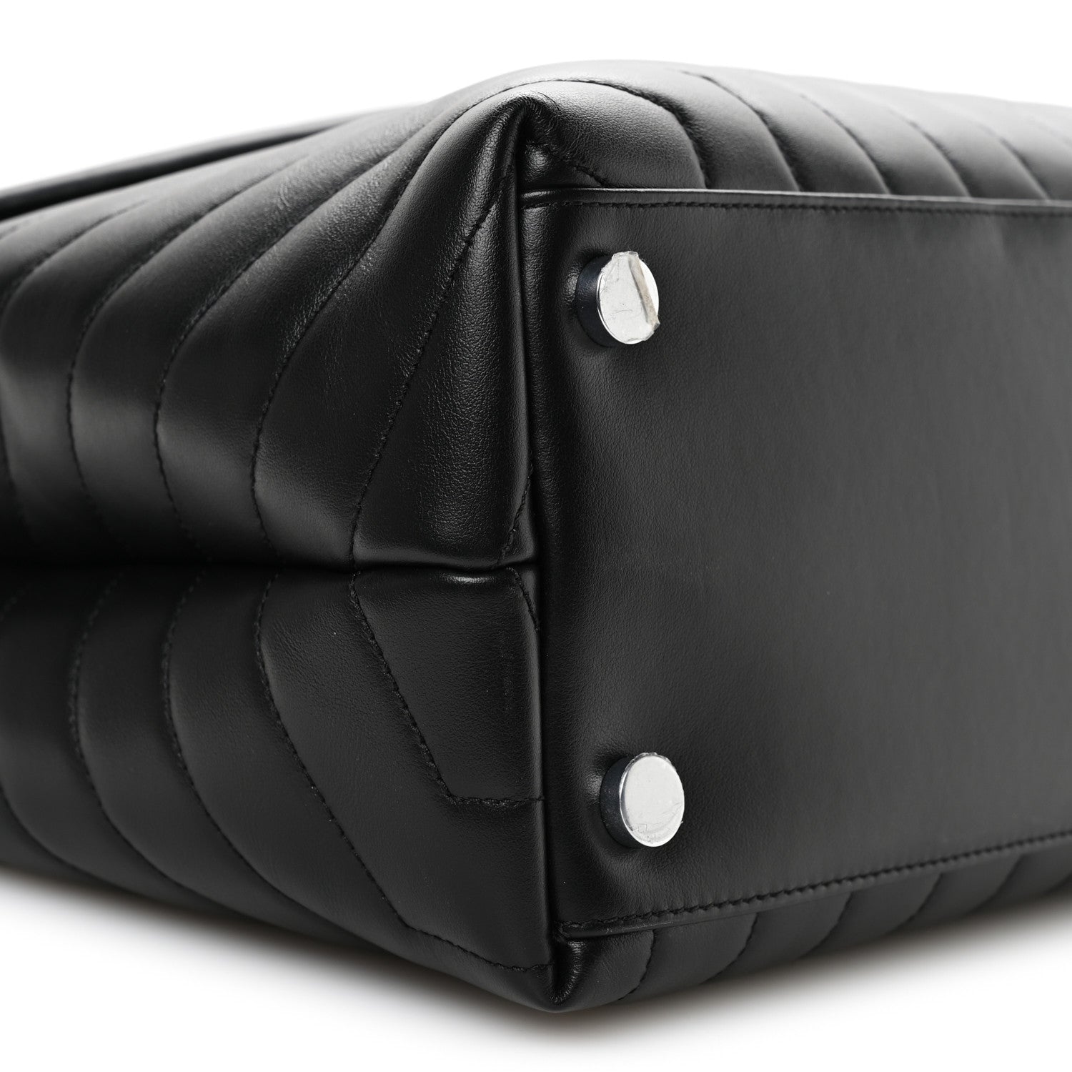 Calfskin Y Quilted Monogram Large Loulou Chain Satchel Black