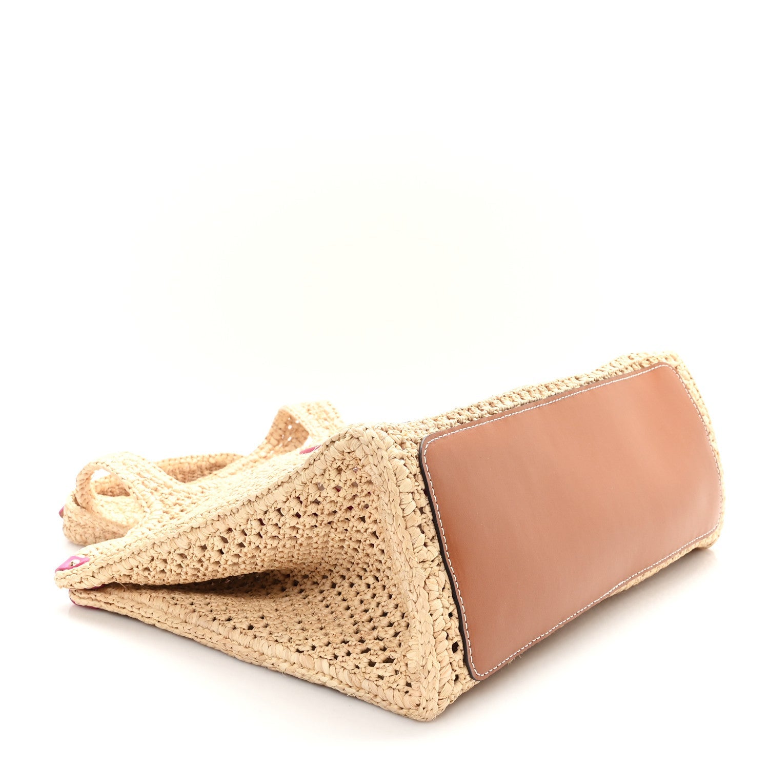 Raffia Calfskin Forte Del Marmi OnTheGo MM Natural Fuchsia