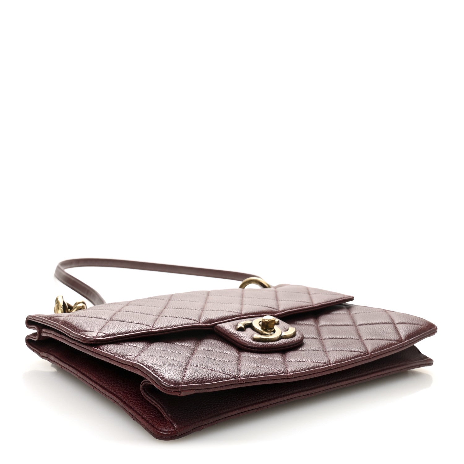 Caviar Quilted Large Retro Class Flap Burgundy