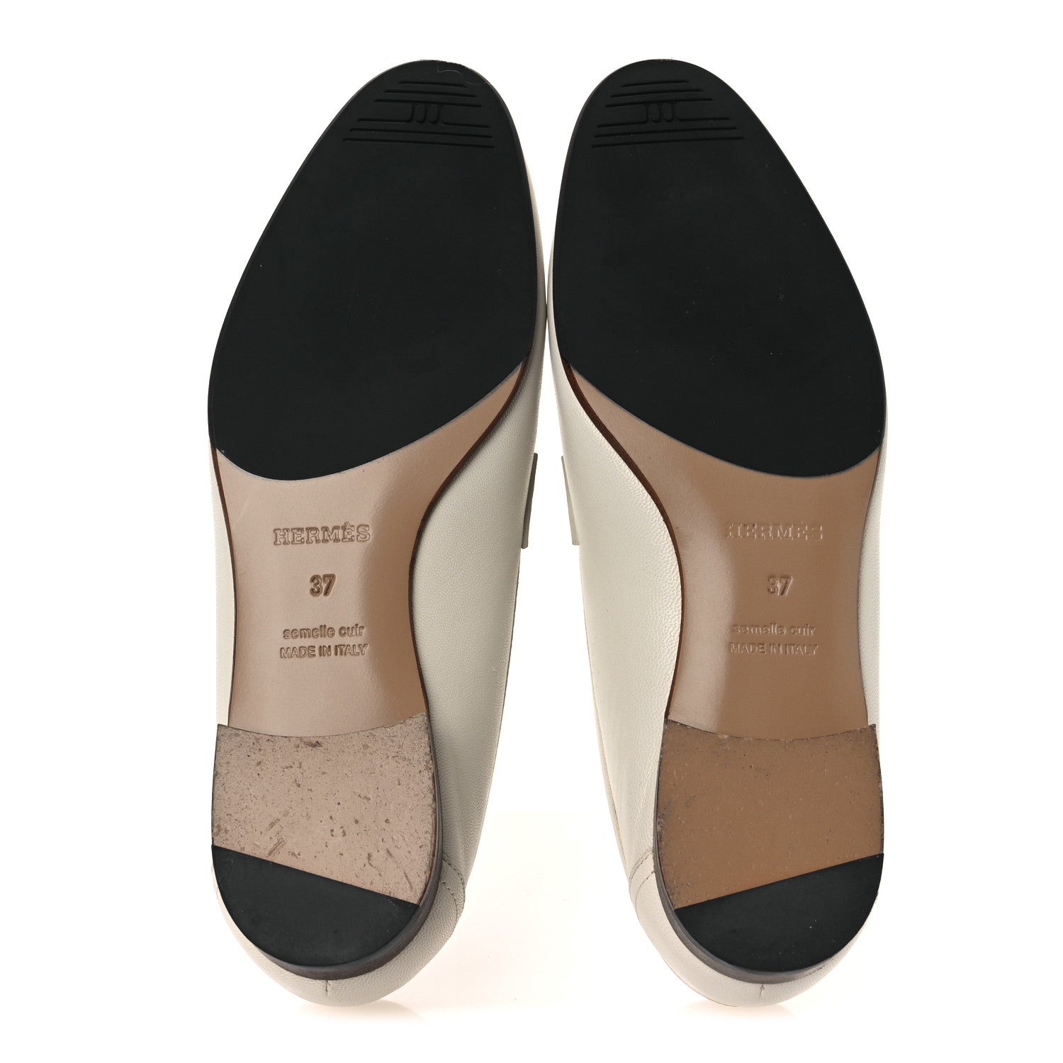 Calfskin Womens Paris Loafers 37 White