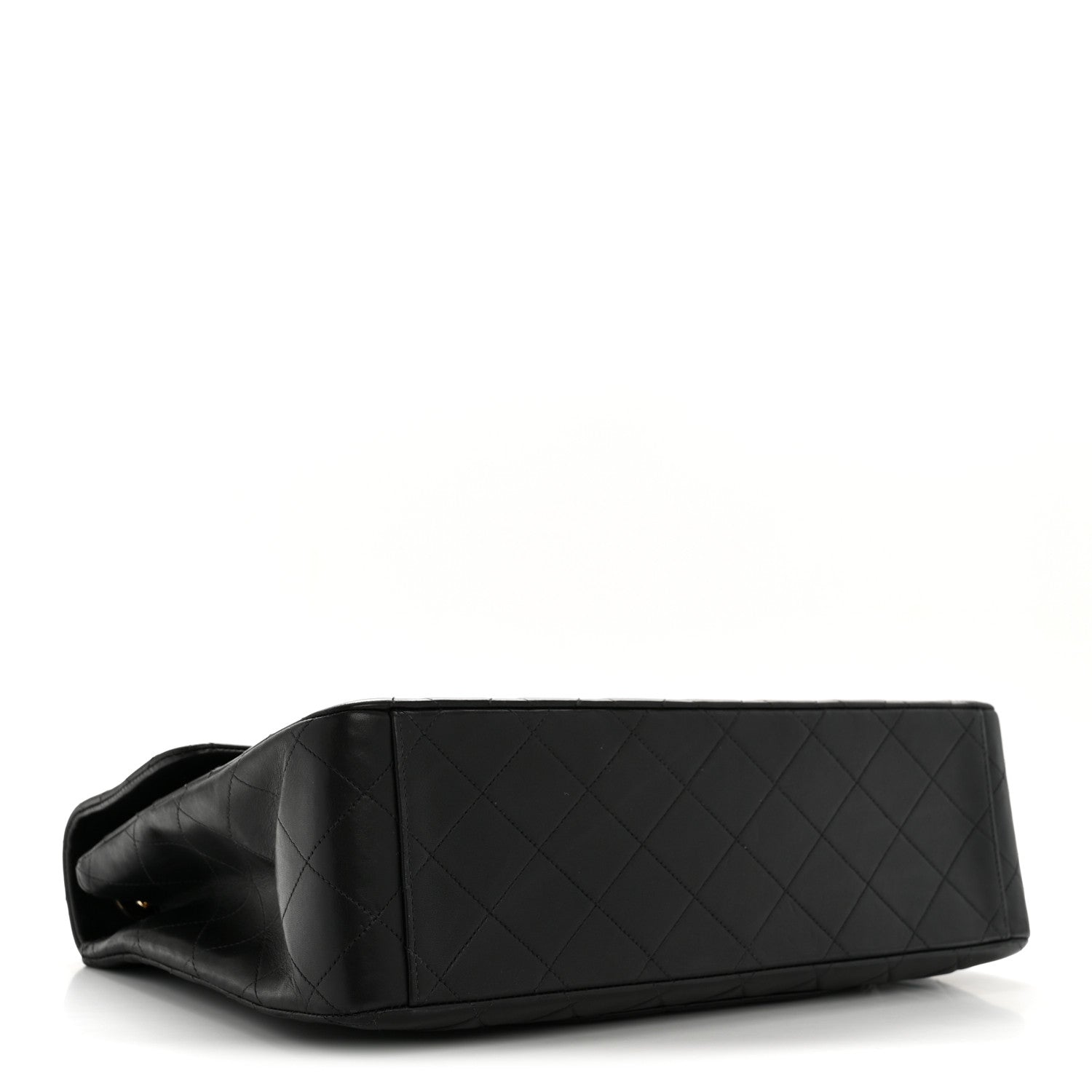 Lambskin Quilted XL Jumbo Single Flap Black