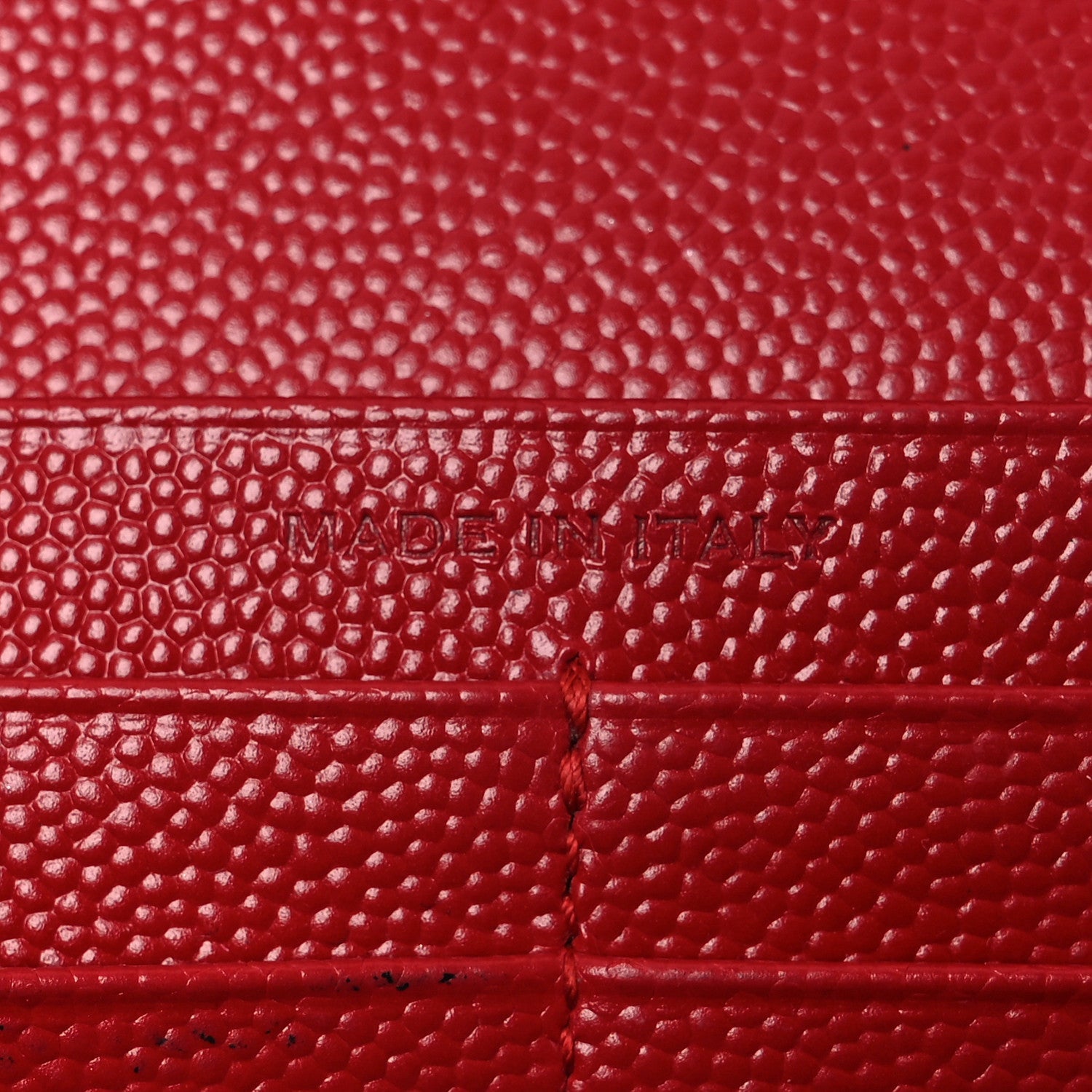 Grain De Poudre Matelasse Chevron Monogram Chain Wallet Red