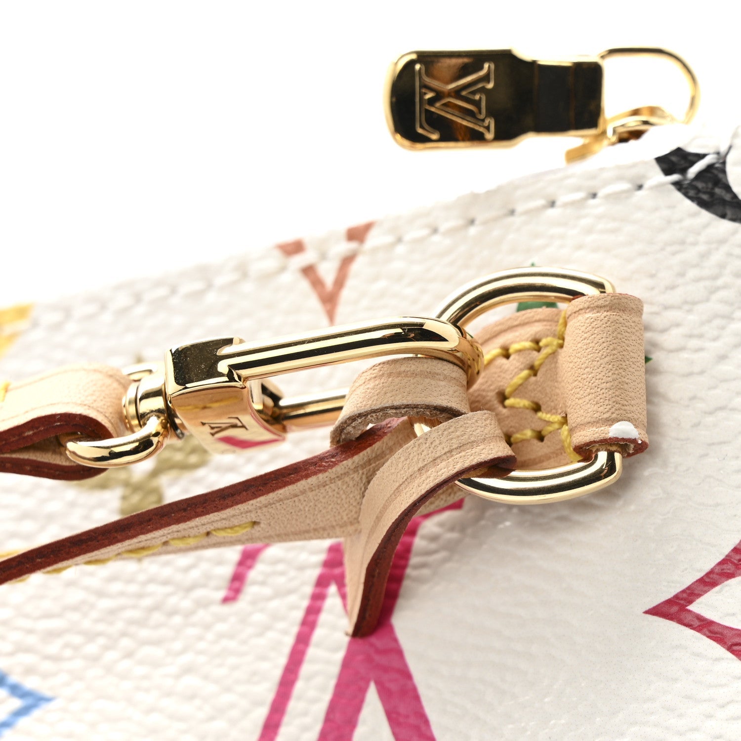 LV X TM Monogram Multicolor Neverfull Pochette White