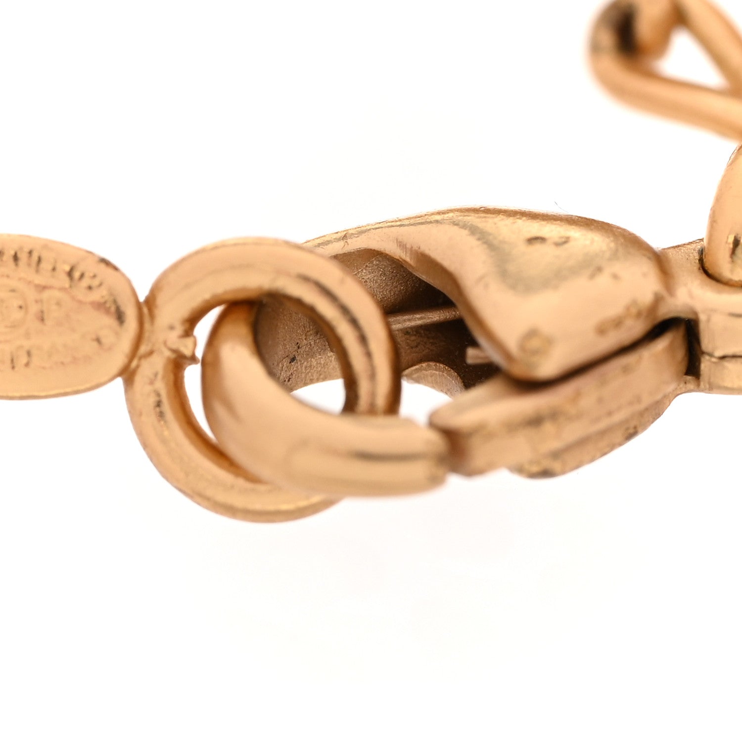 Metal Crystal Lucky Charms Bracelet Gold Pink