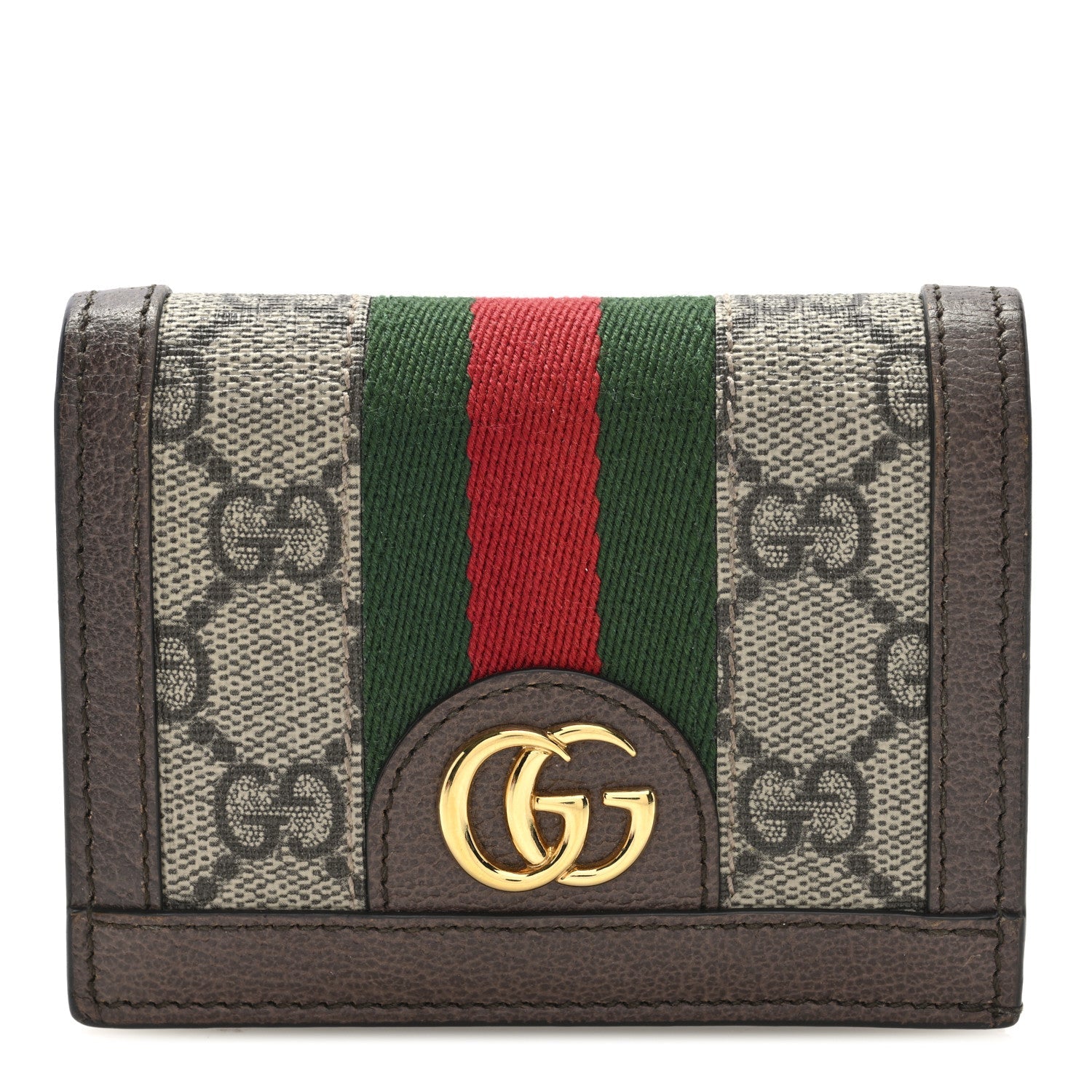 GG Supreme Monogram Web Ophidia Card Case Beige New Acero