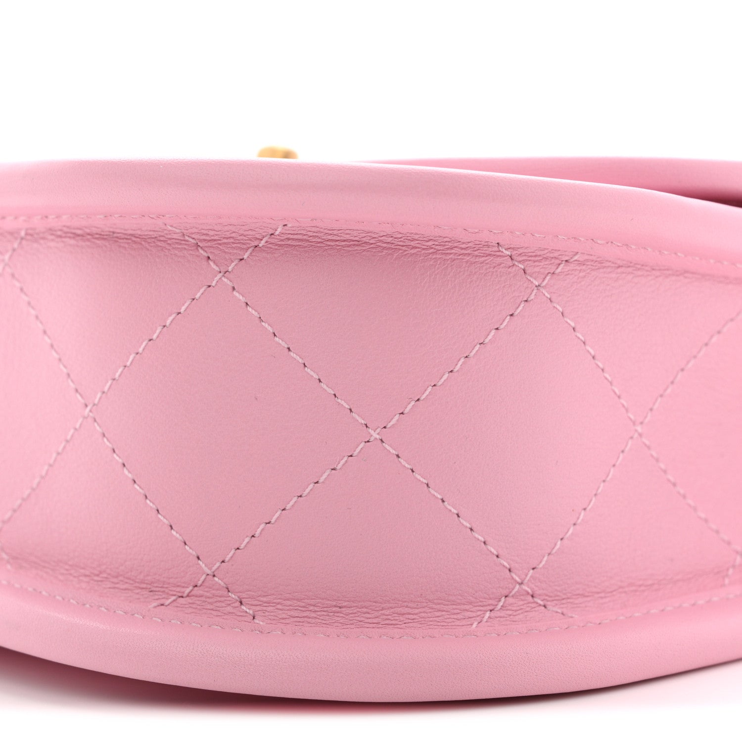 Calfskin Quilted Small Messenger Flap Light Pink