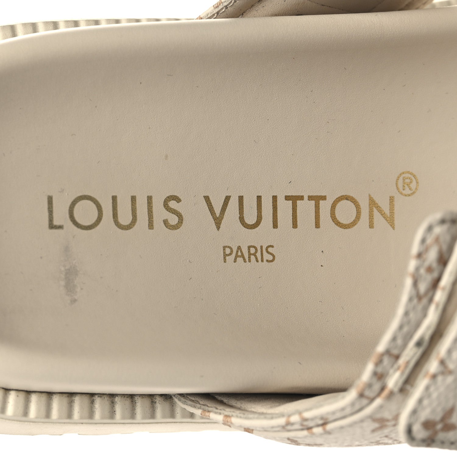 Monogram LV Sunset Comfort Flat Sandals 37 Dune