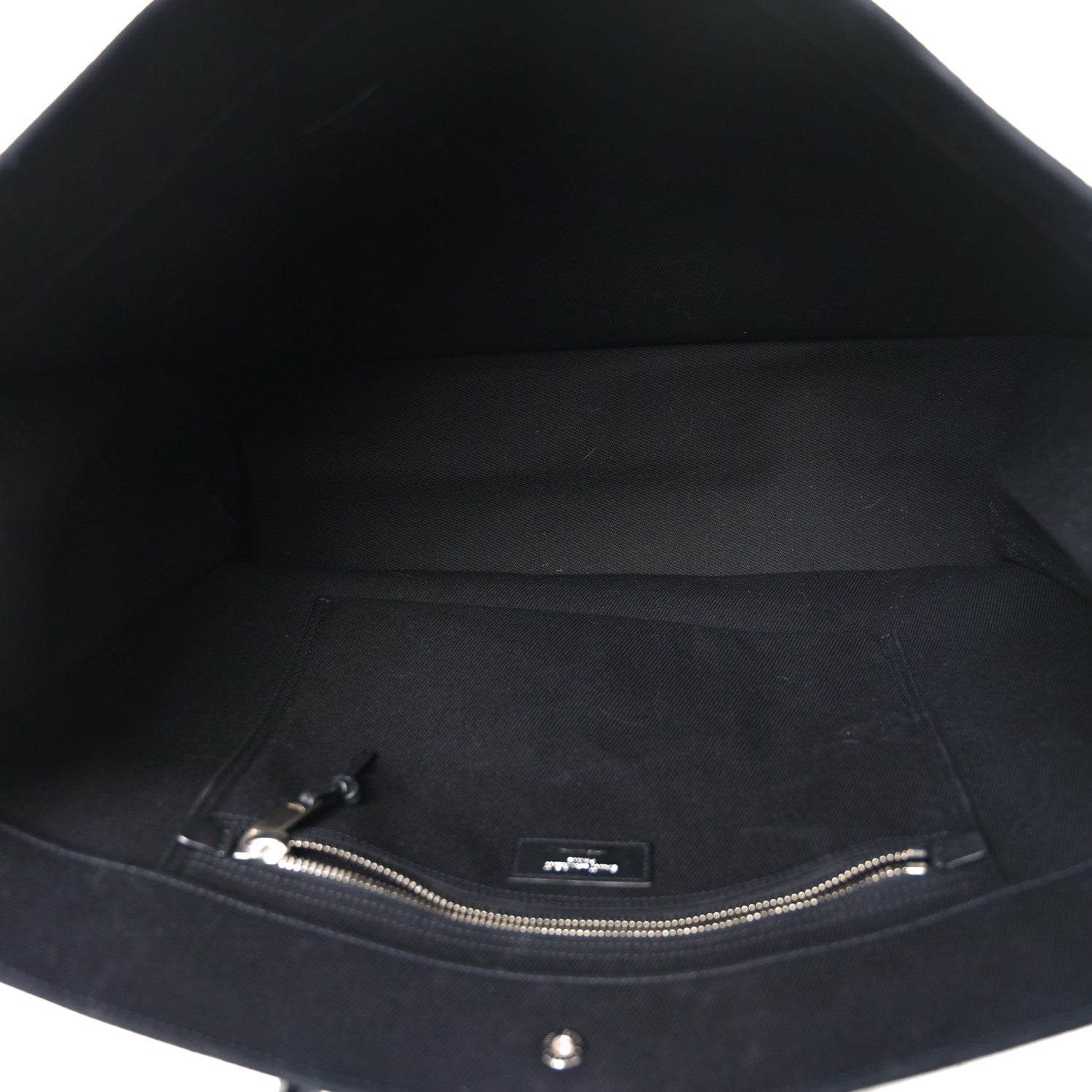 Linen Calfskin Rive Gauche Tote Black
