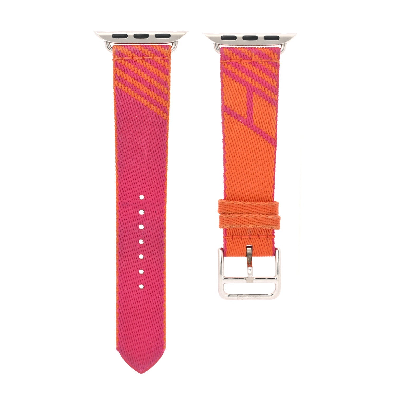 Nylon Weave 32mm Twill Jump Apple Watch Single Tour Strap Orange Rose Mexico