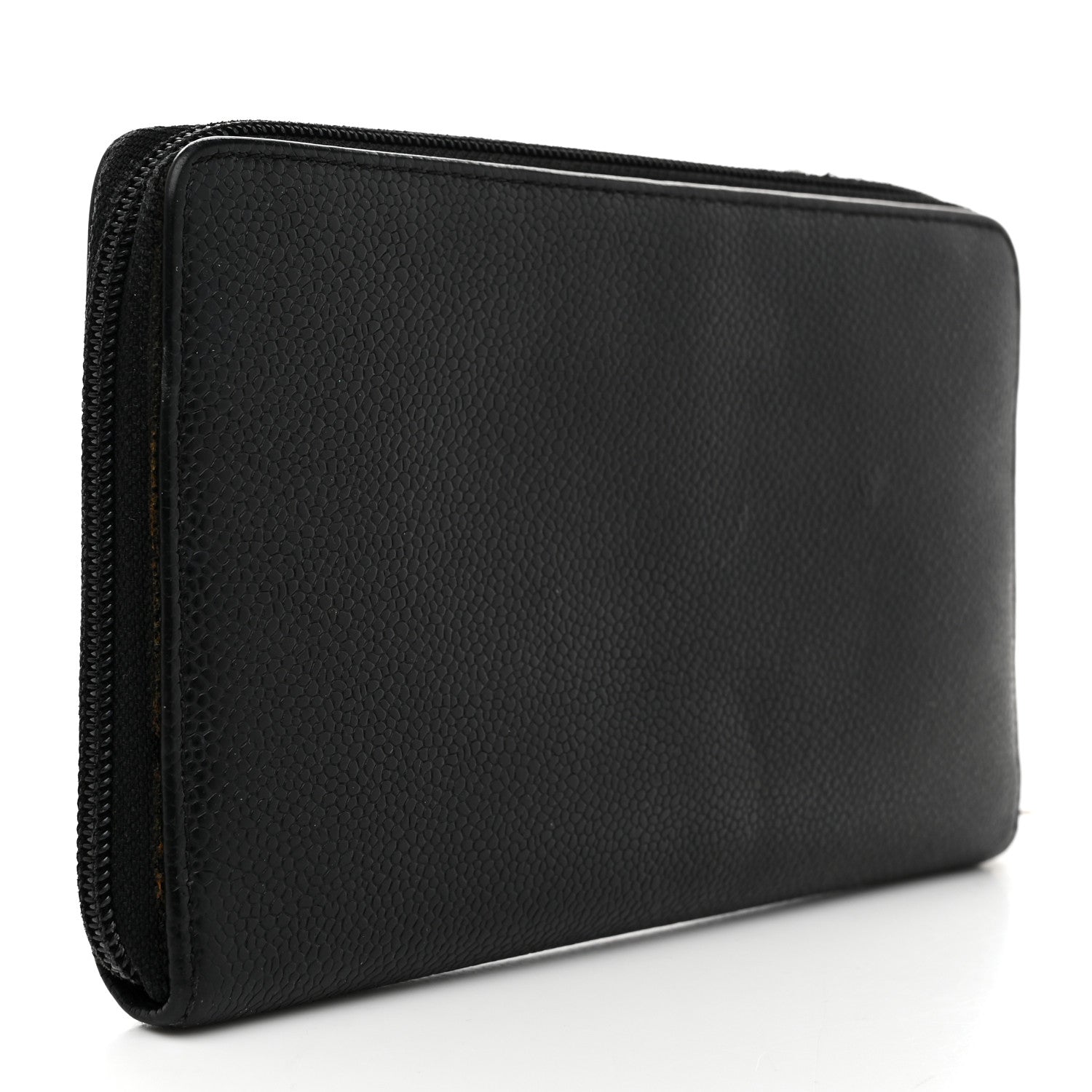 Caviar Large Timeless CC Zip Around Organizer Wallet Black