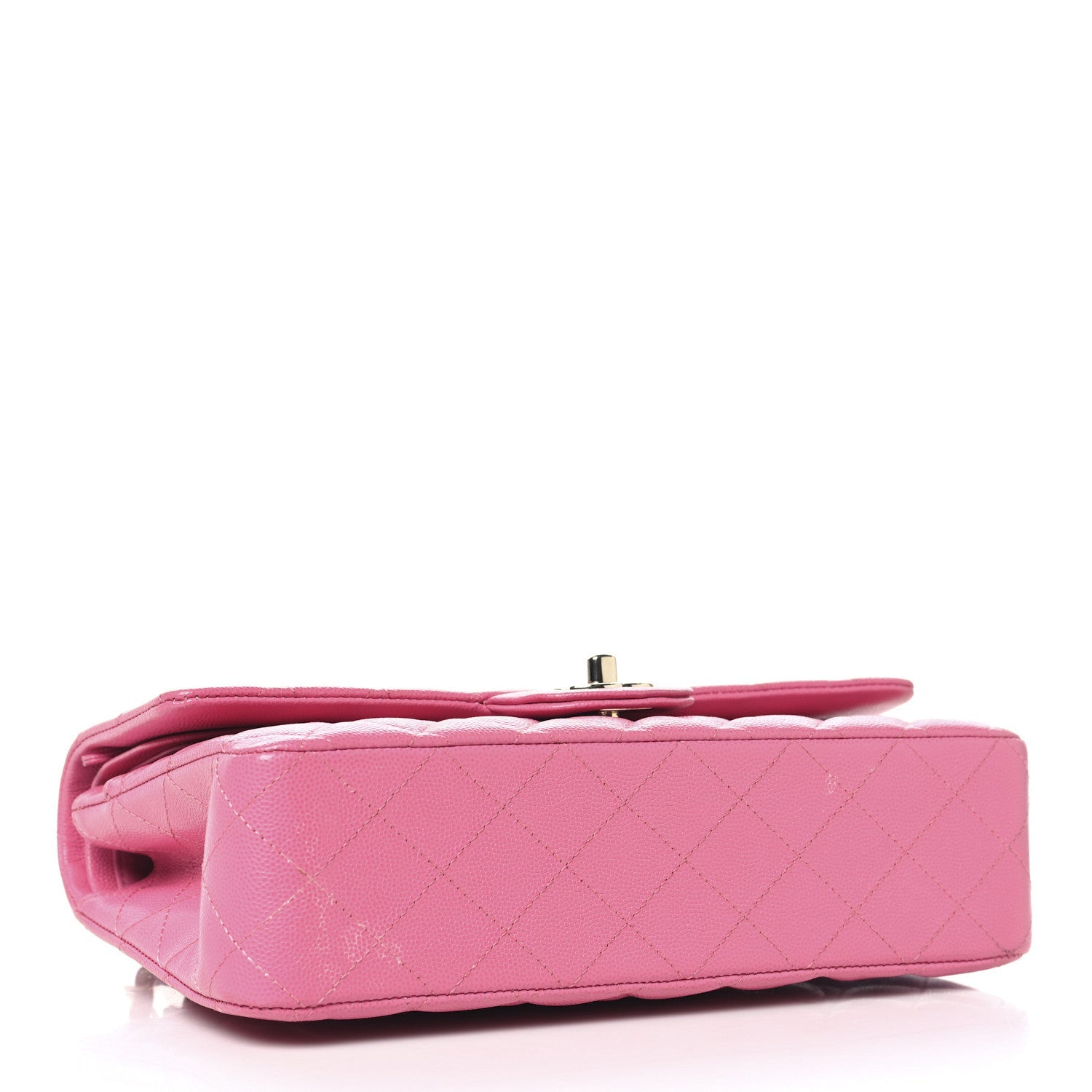 Caviar Quilted Medium Double Flap Pink