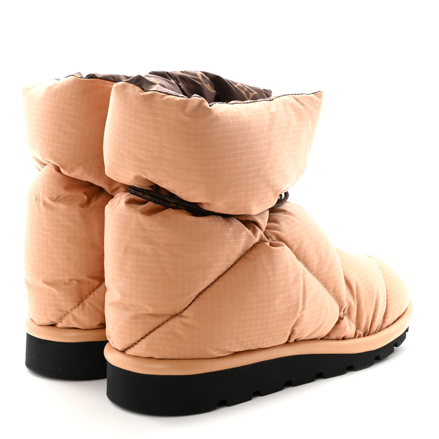 Nylon Monogram Pillow Comfort Ankle Boot 38 Beige