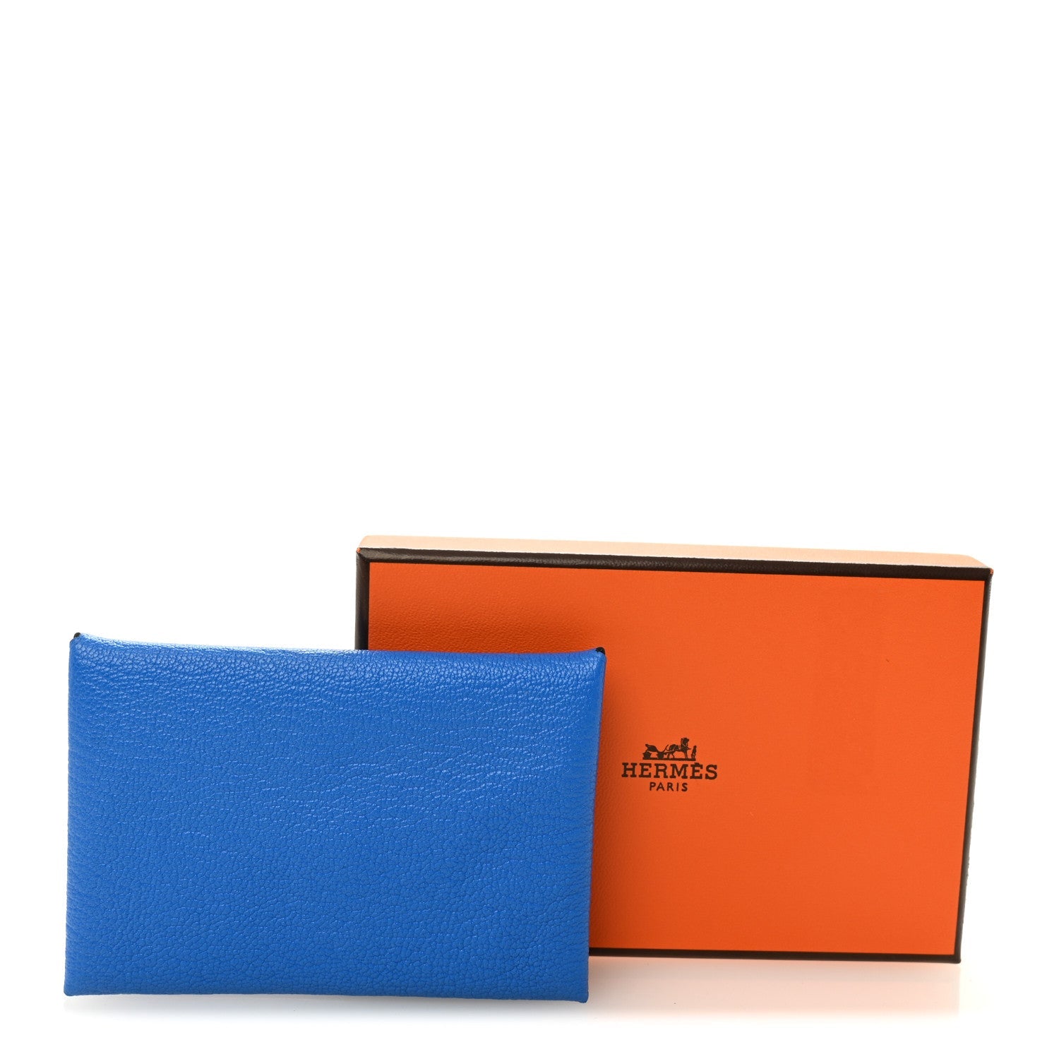 Chevre Mysore Calvi Card Case Bleu Hydra