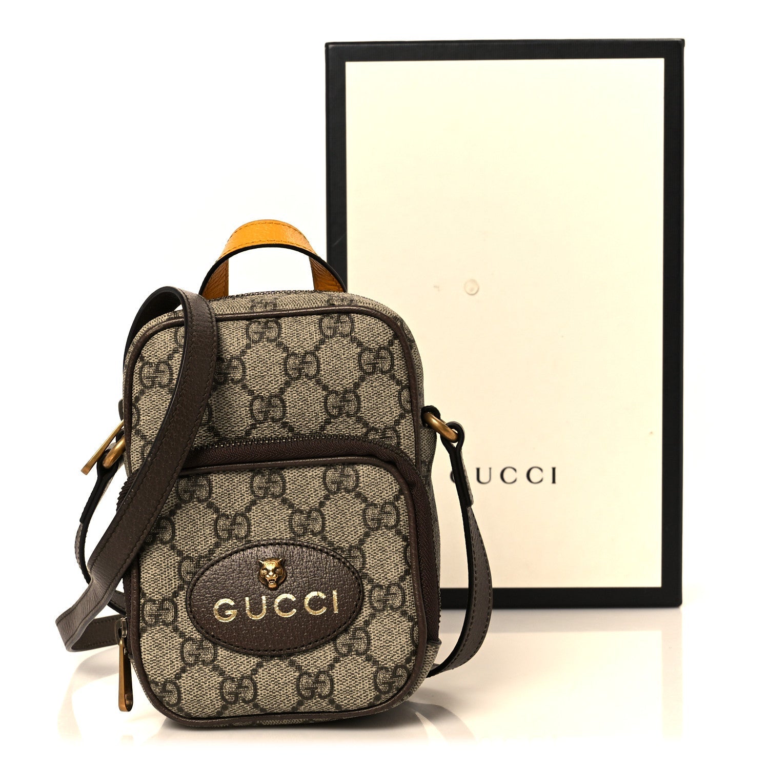 GG Supreme Monogram Mini Neo Vintage Double Zip Messenger Bag Beige New Acero Crop