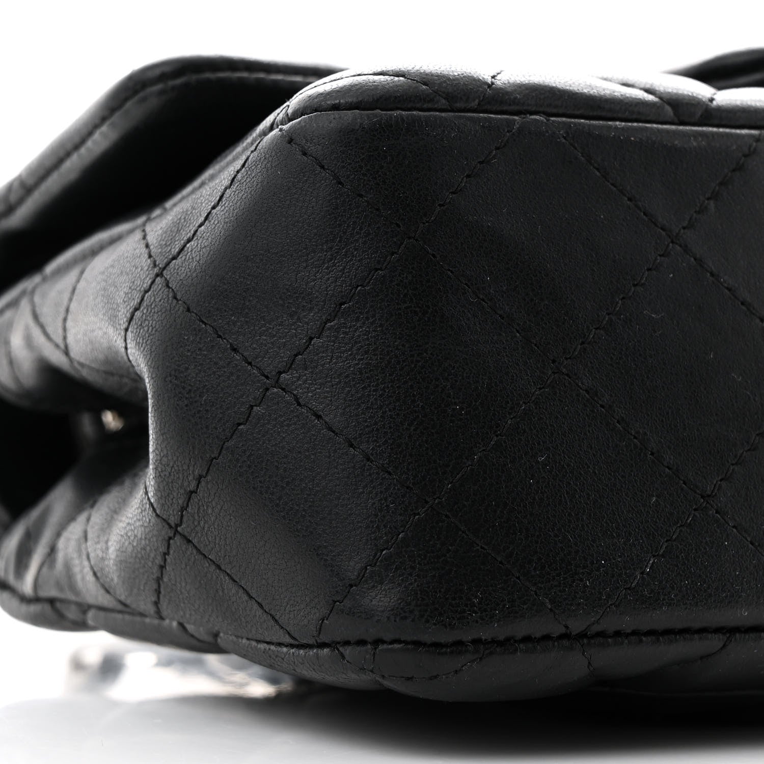 Lambskin Quilted Mini Rectangular Flap Black