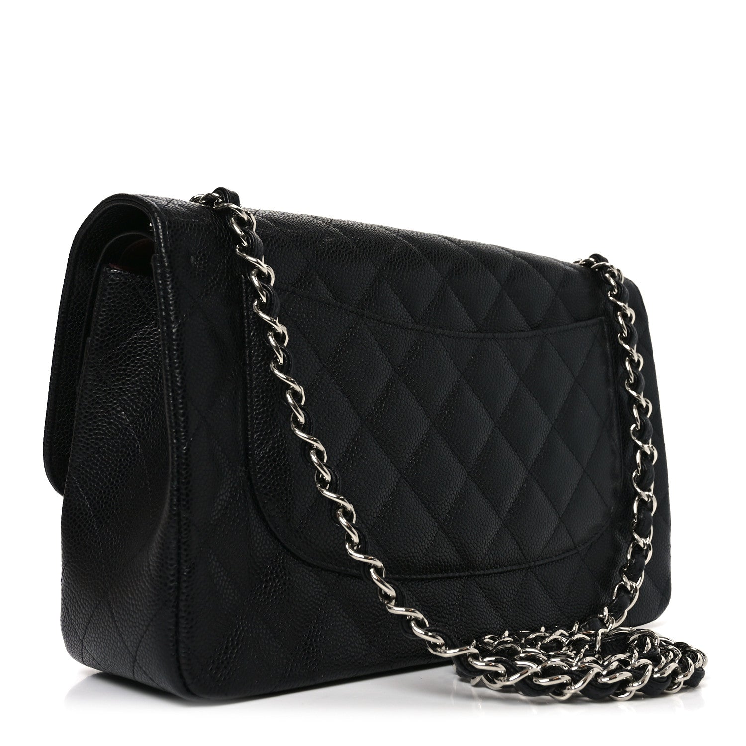 Caviar Quilted Jumbo Double Flap Black