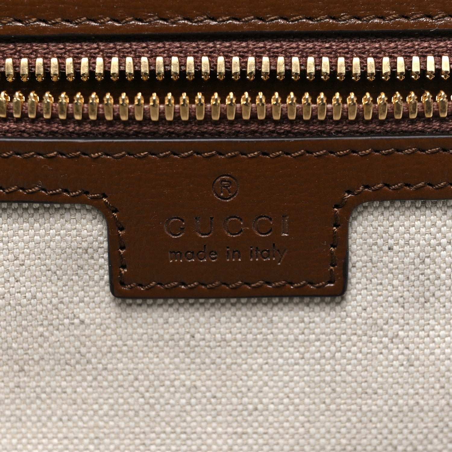 GG Supreme Monogram Azalea Calfskin Retro Interlocking G Garment Bag Beige Ebony Brown Sugar
