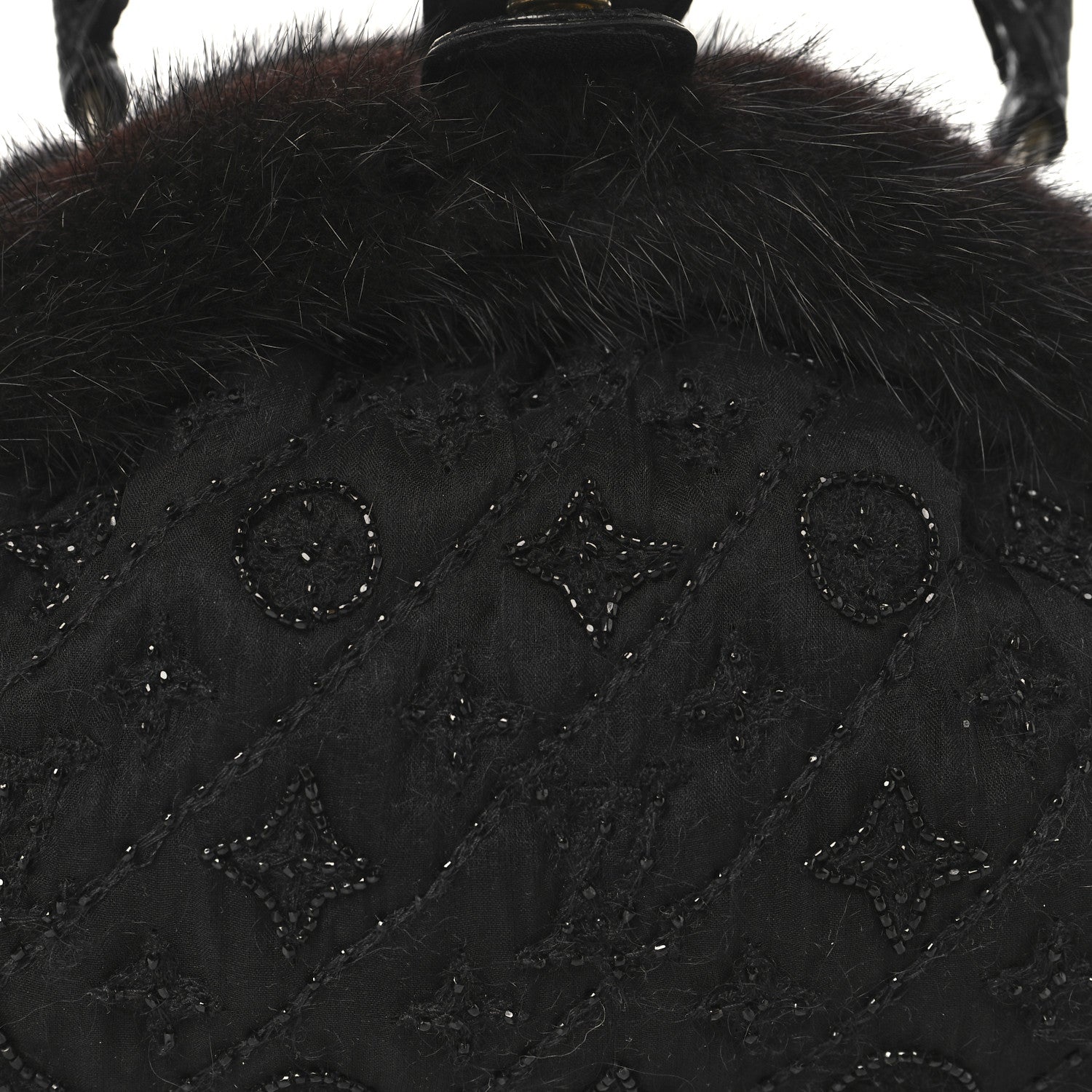 Mousseline Mink Lizard Beaded Demi Lune MM Black