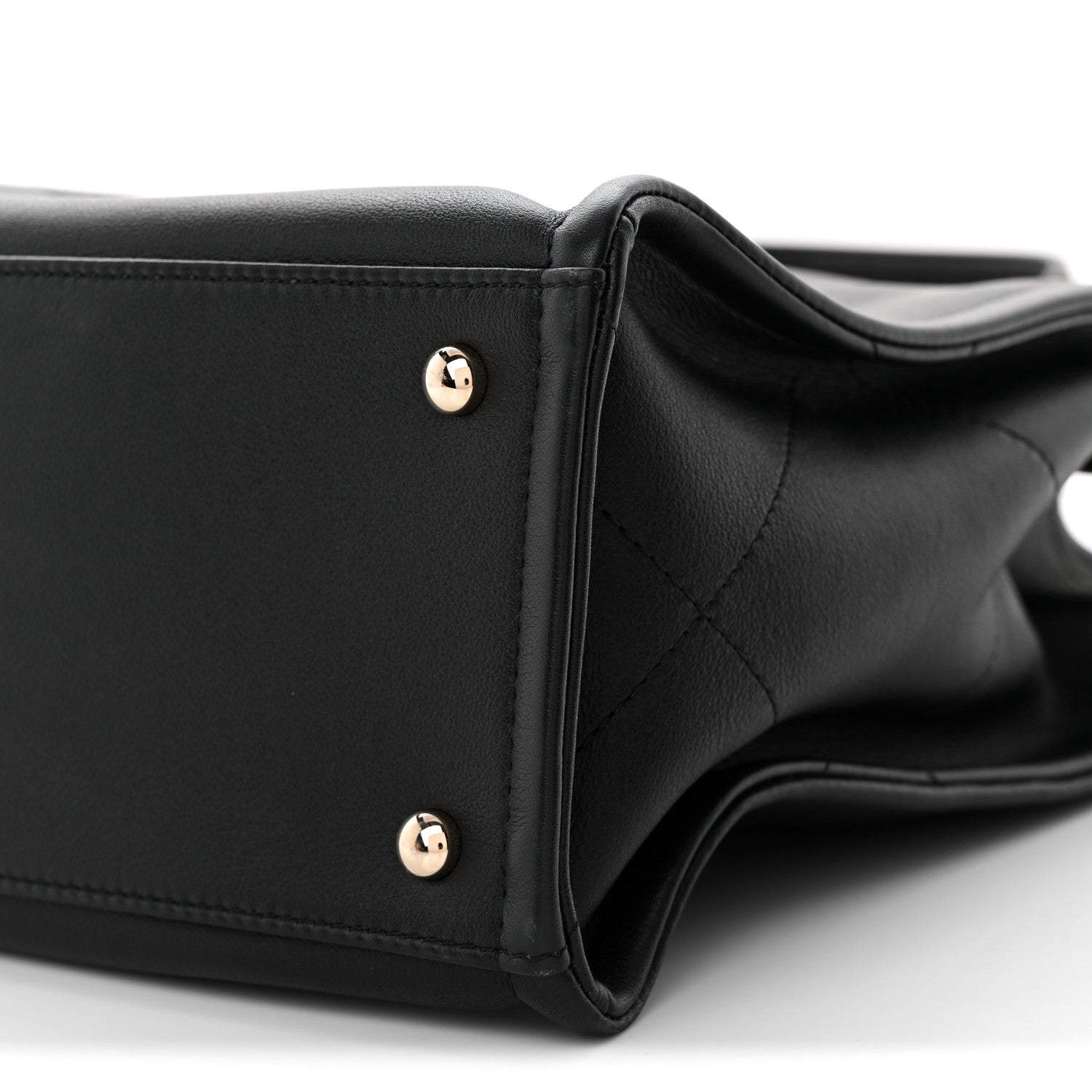 Calfskin CC Zipped Shopping Tote Black