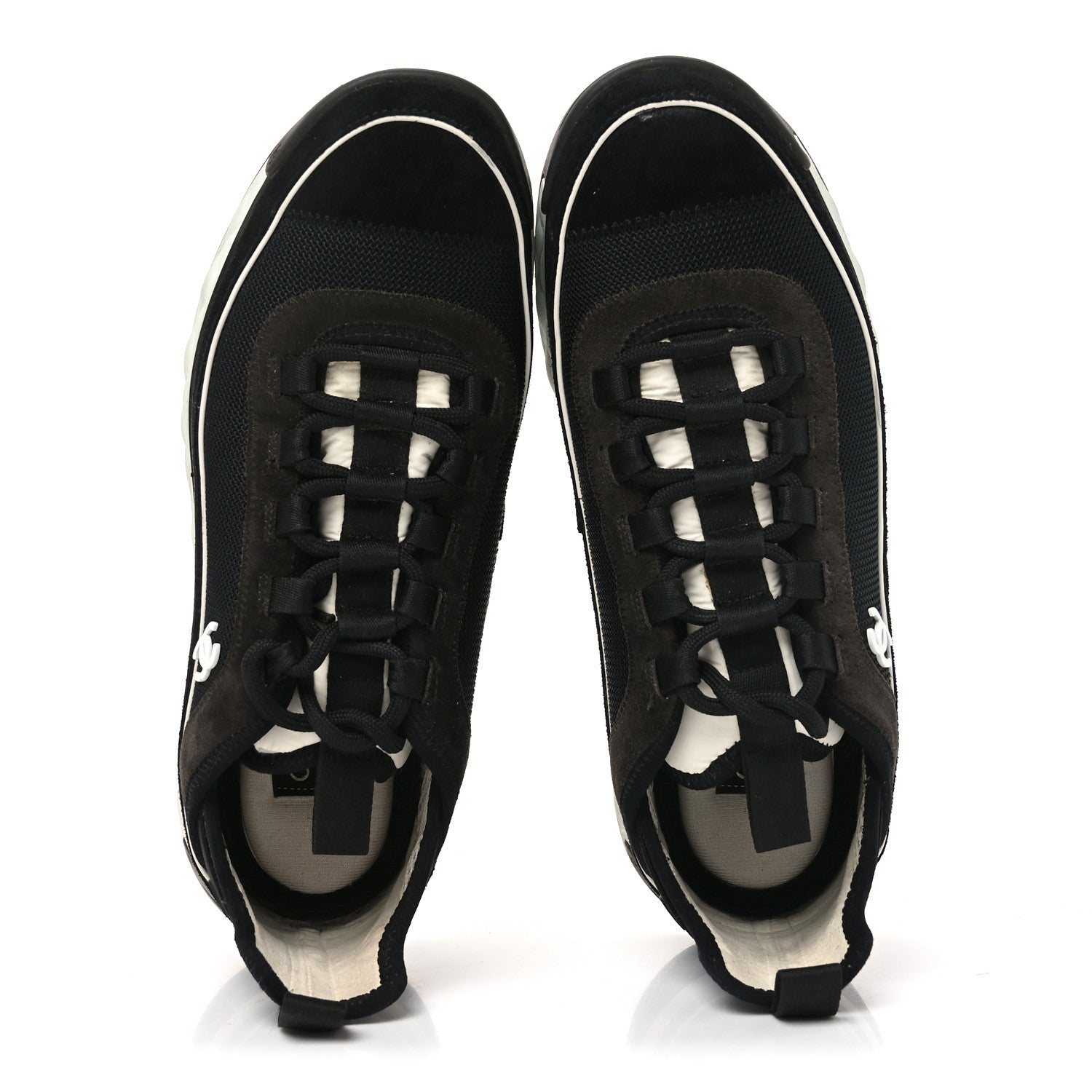Fabric Suede CC Sneakers 39.5 Black Brown