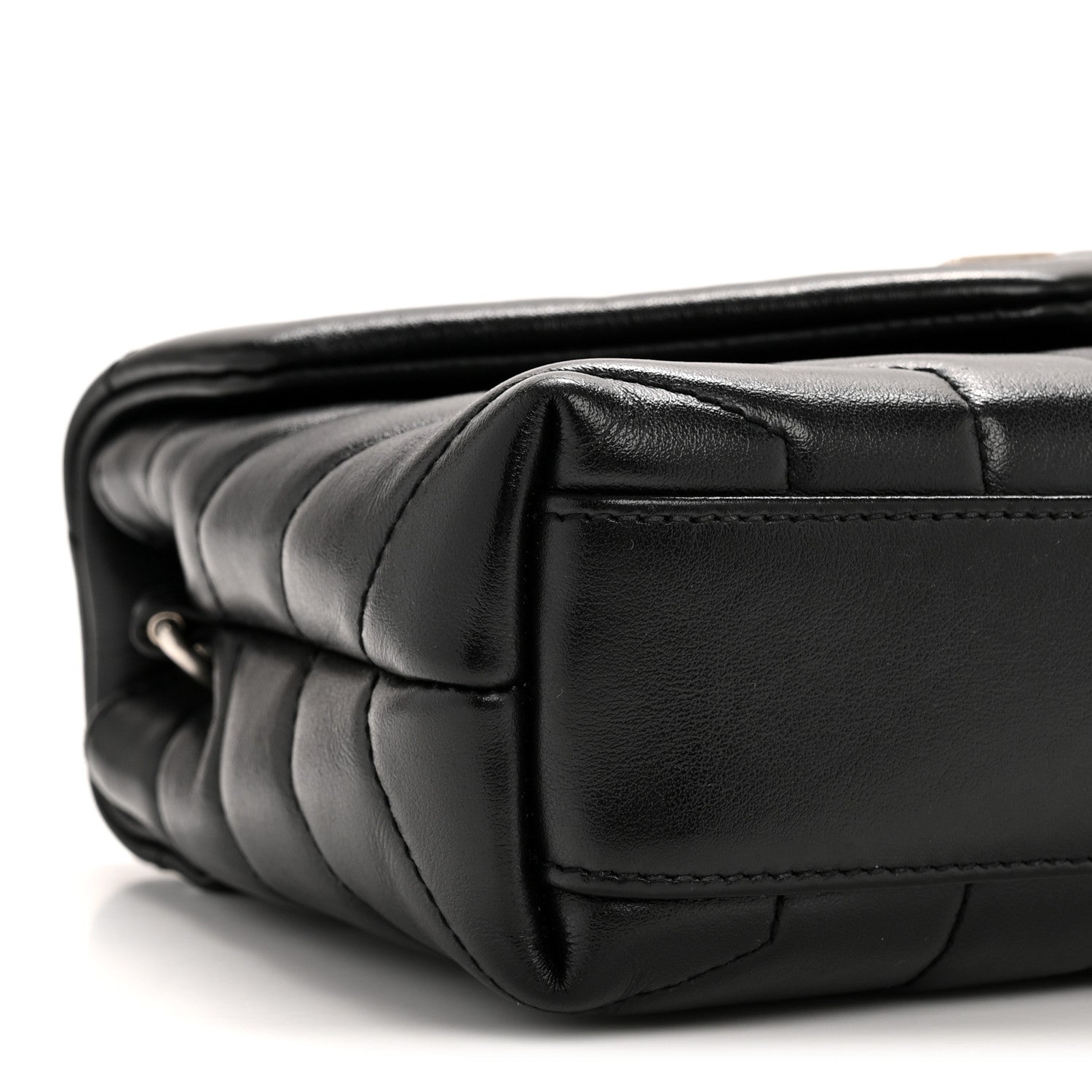 Calfskin Y Quilted Monogram Toy Loulou Crossbody Bag Black