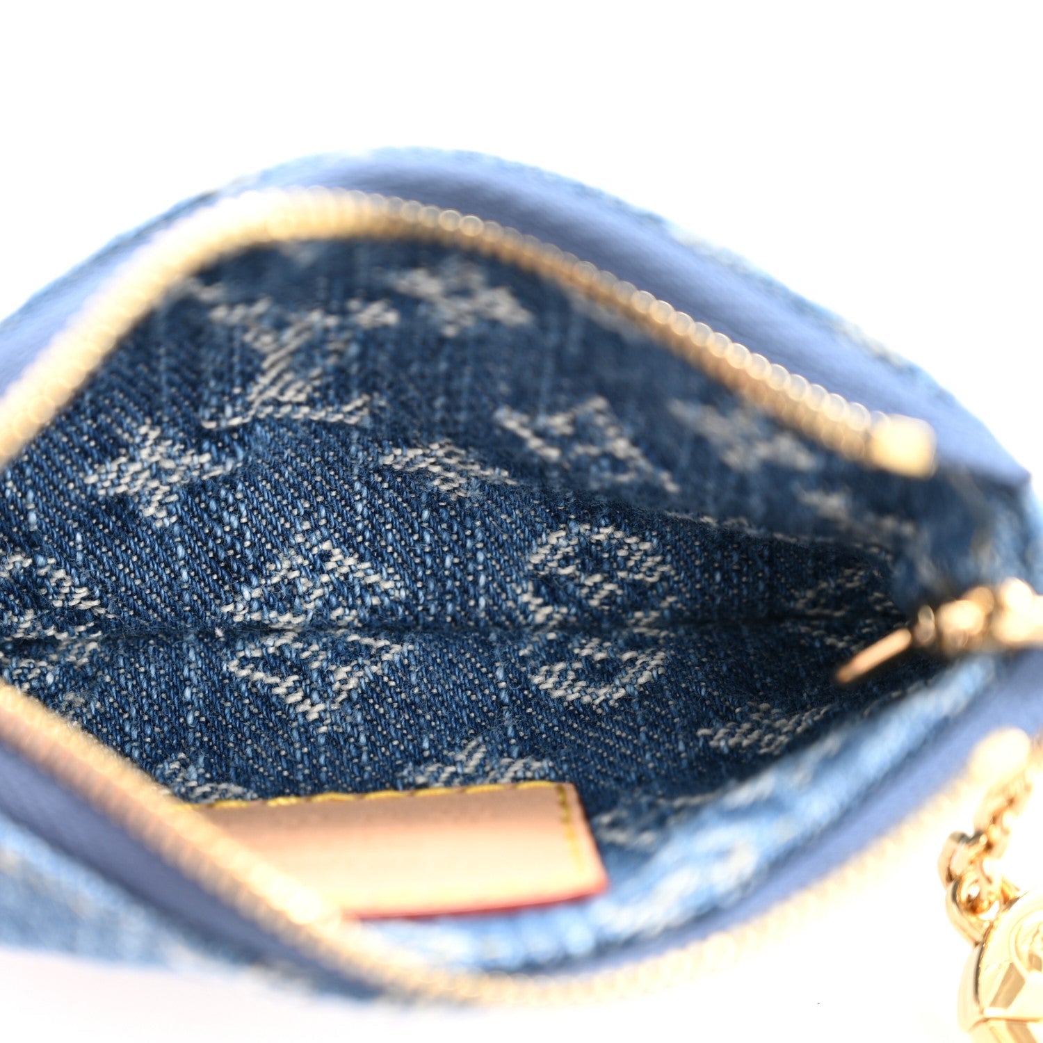 LV X TM Monogram Denim Cerises Key Pouch Blue