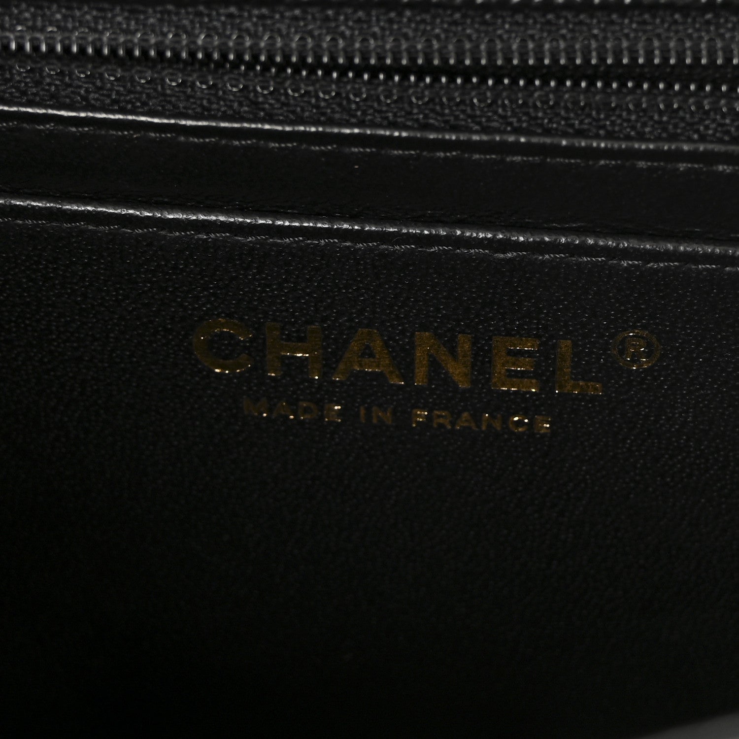 Caviar Chevron Quilted Mini Rectangular Flap Black
