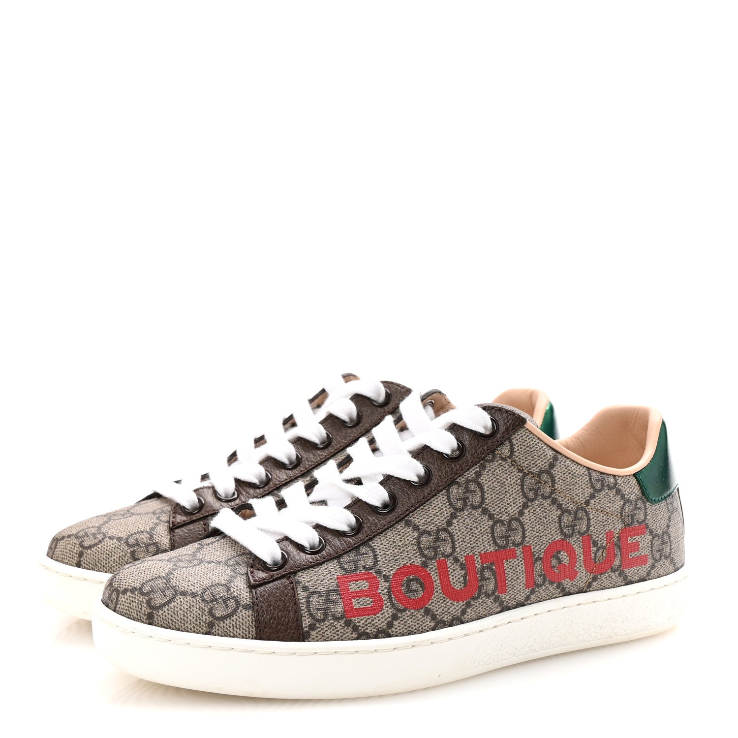 GG Supreme Monogram Boutique Ace Sneakers 35 Brown