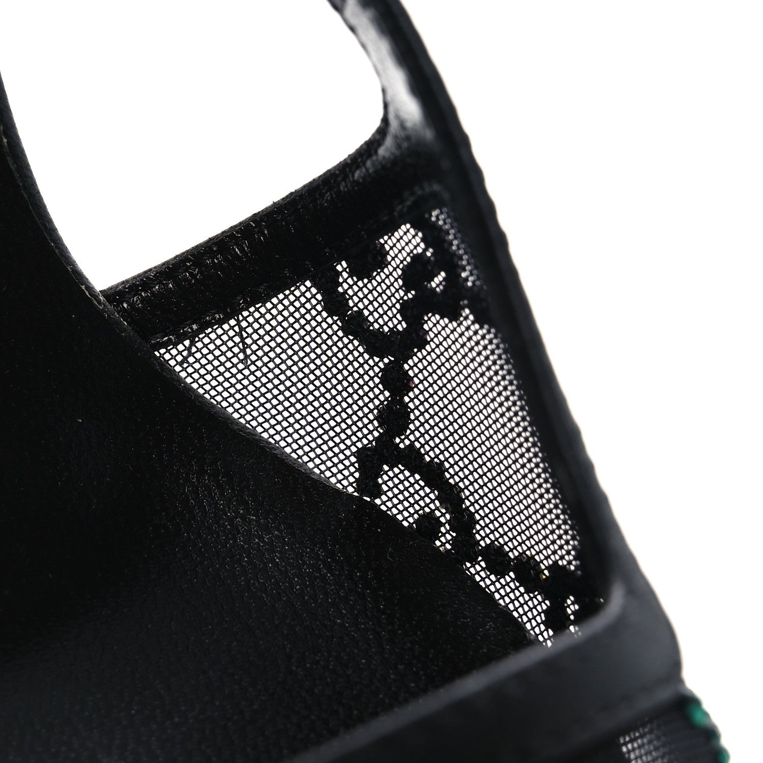 Tela Retino Nappa Charlotte Crystal GG Monogram Square G 75mm Slingback Pumps 37 Black