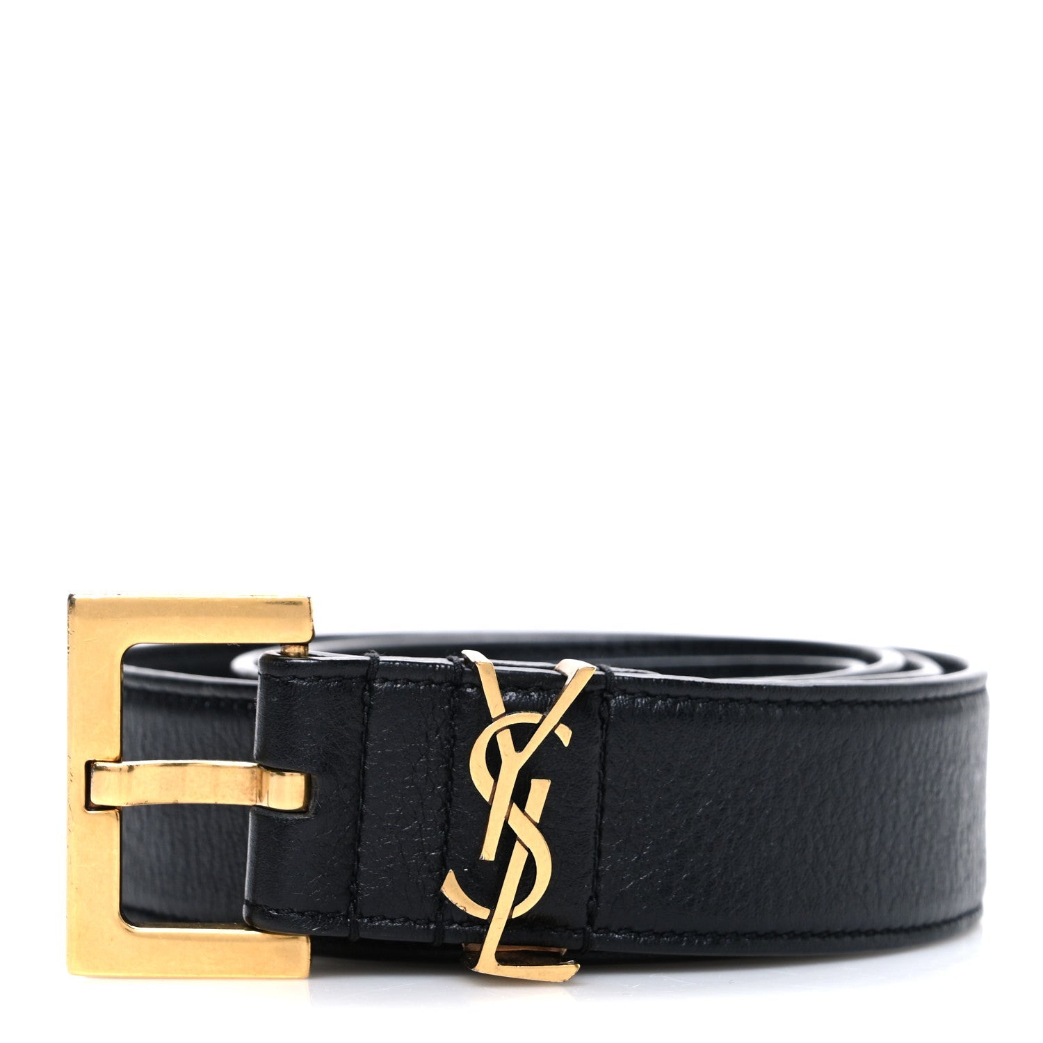 Smooth Calfskin Monogram Square Buckle 90 36 Belt Black