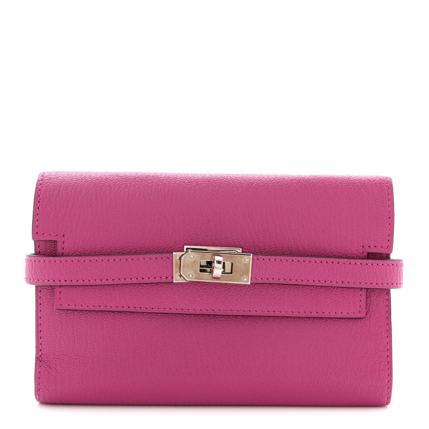 Chevre Mysore Medium Kelly Wallet Fuchsia