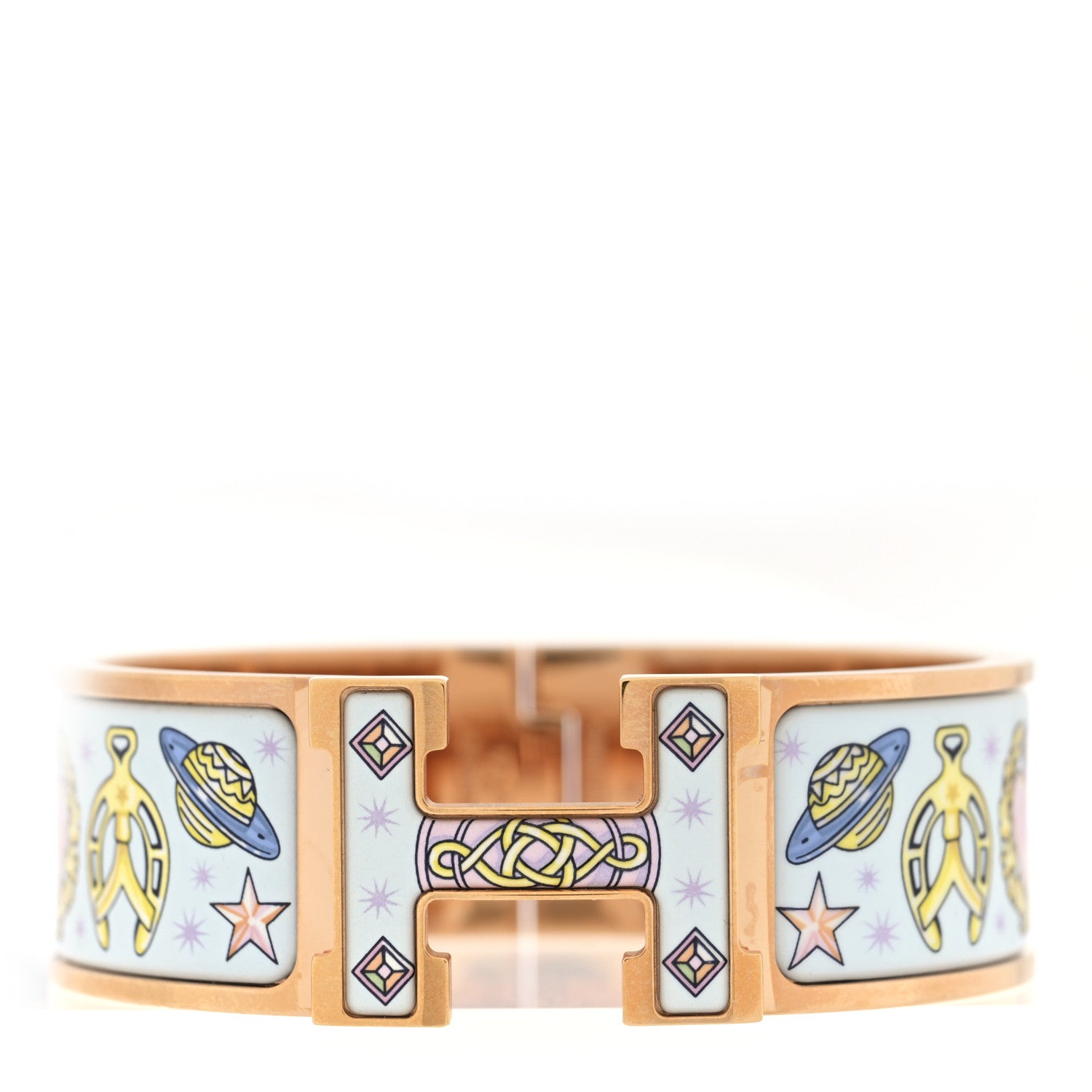 Enamel Printed Chorus Stellarum Wide Clic Clac H Bracelet PM Hypno