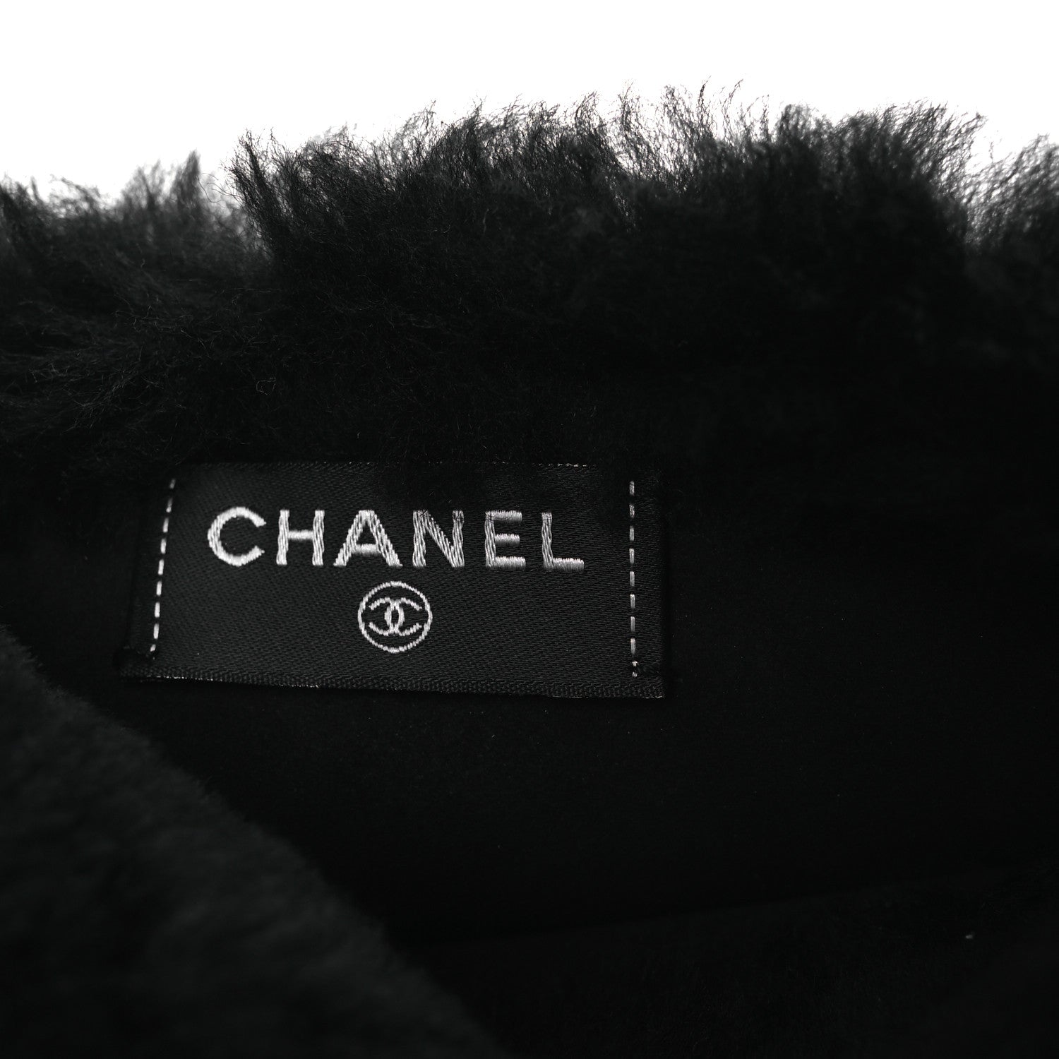 Muff Shearling Lambskin Bag Black Ecru