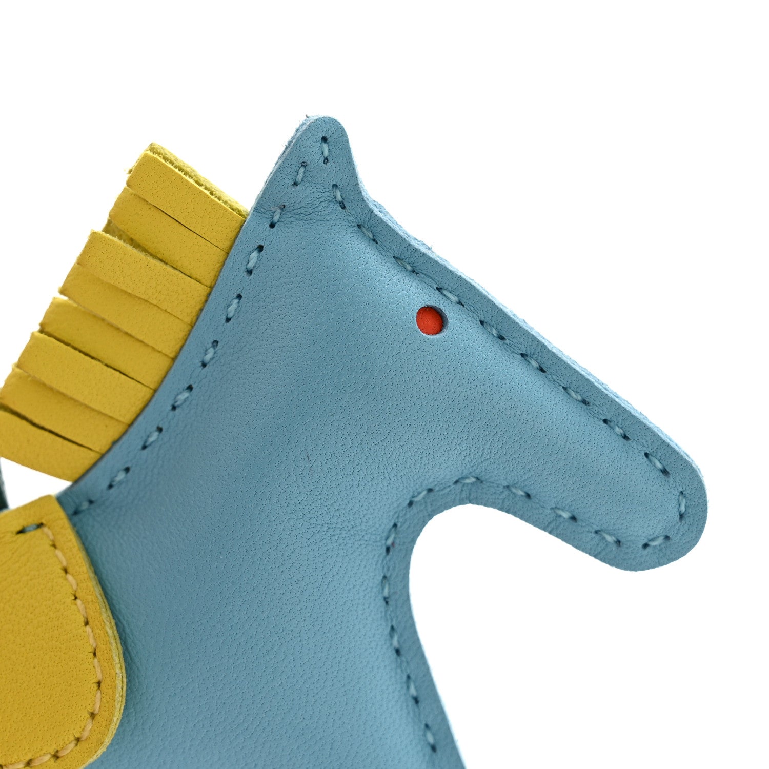 Milo Lambskin Grigri Rodeo Horse Bag Charm PM Bleu Celeste Lime Malachite