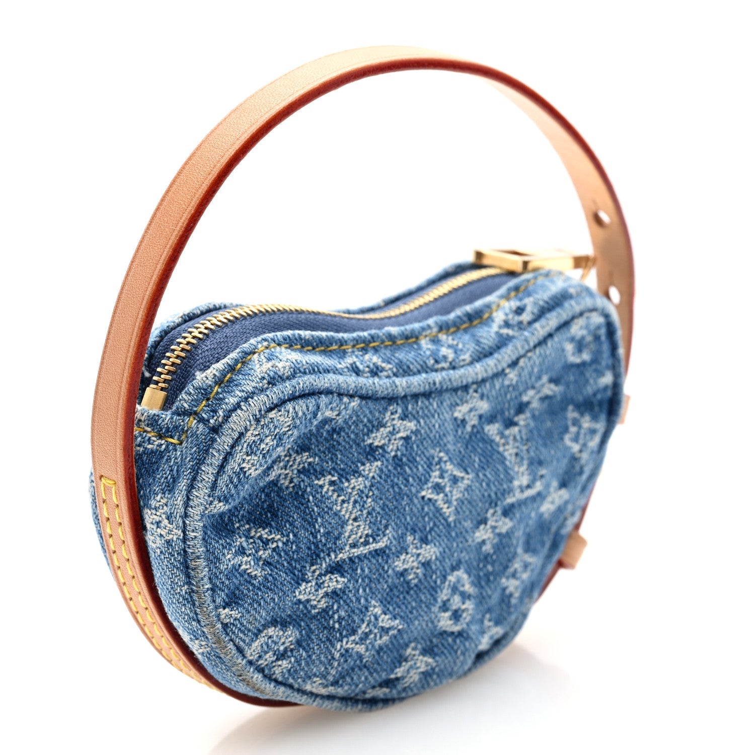 Monogram Denim Croissant Pochette Blue